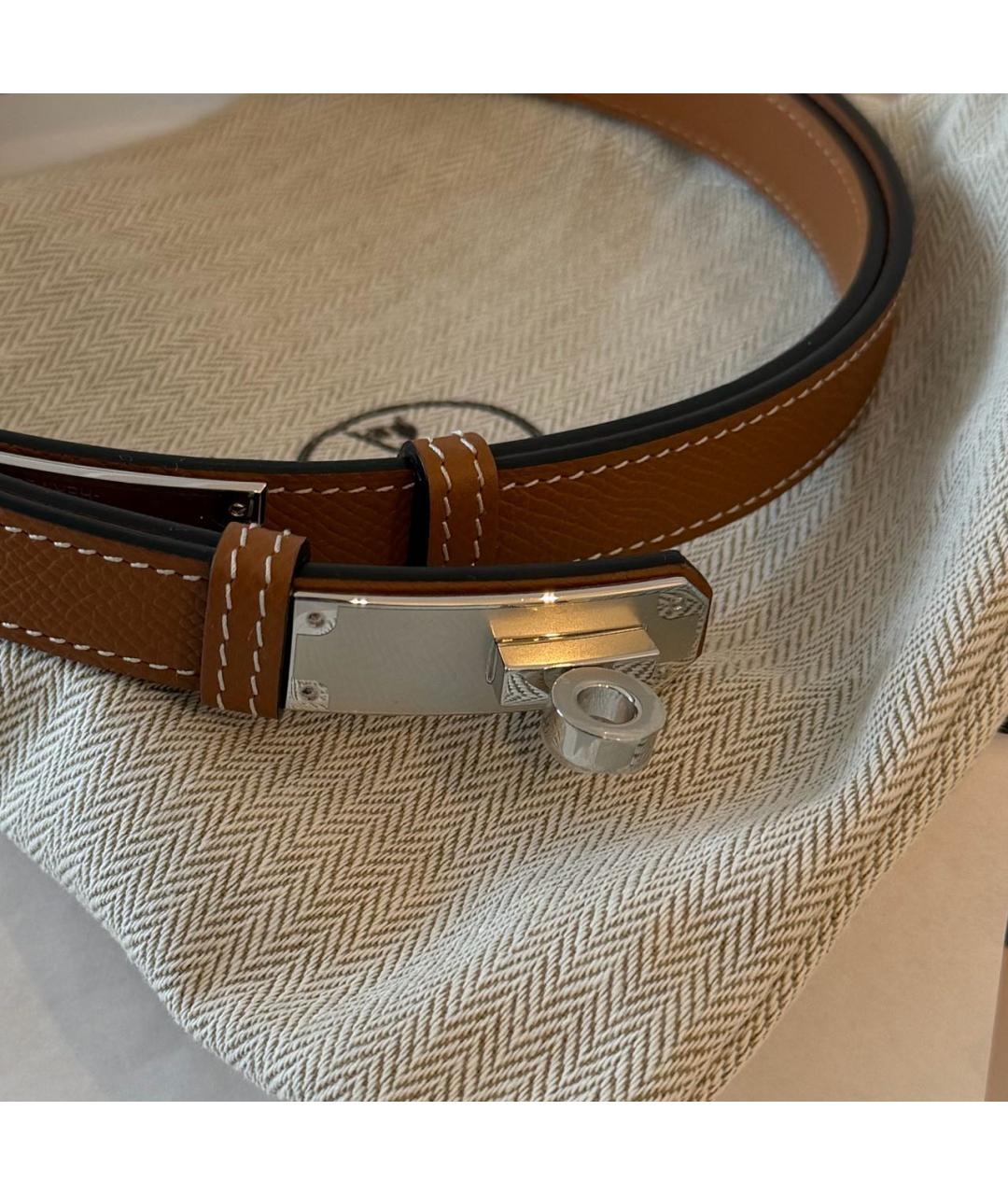 HERMES Коричневый кожаный ремень, фото 2