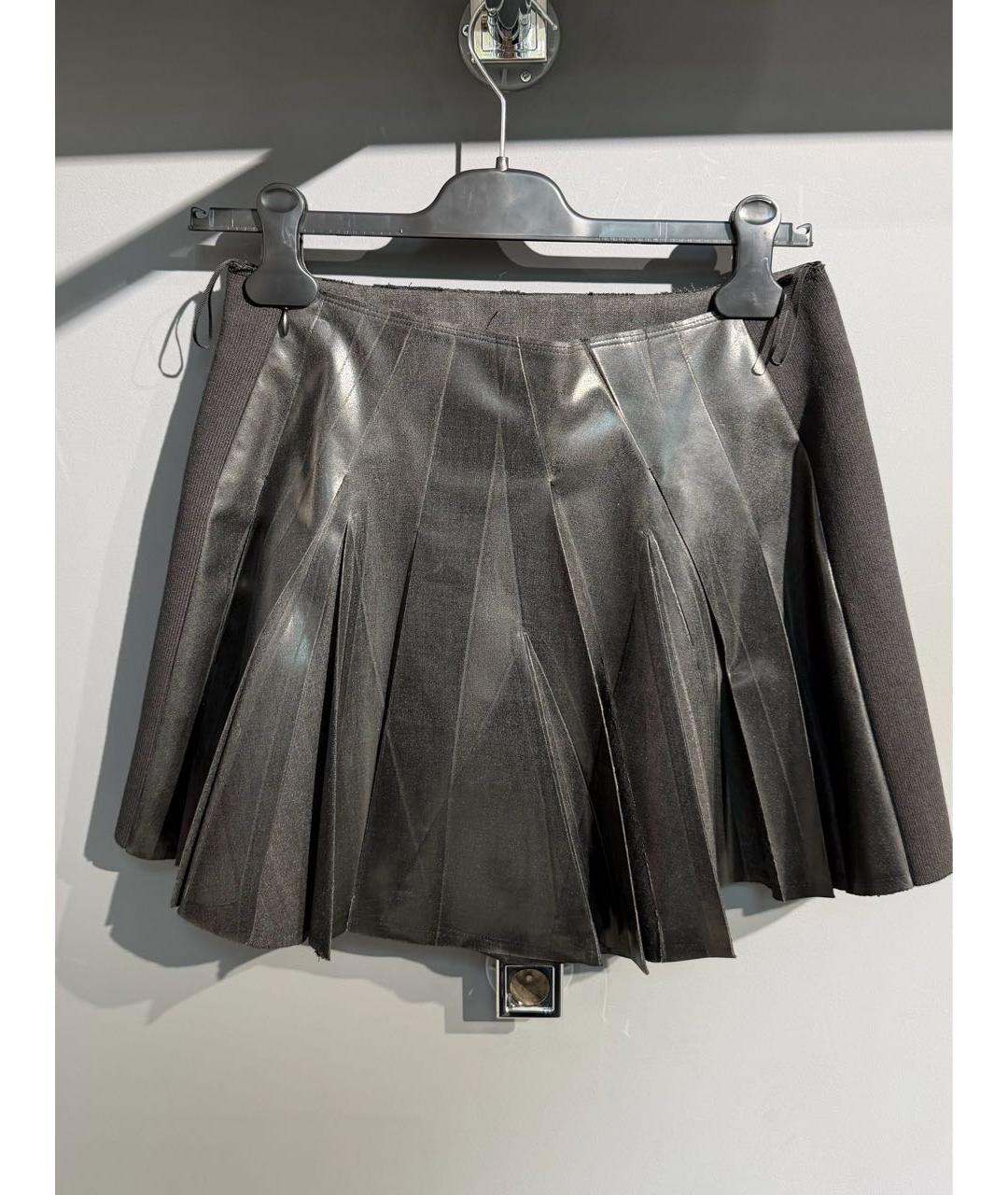 DIESEL Антрацитовая полиэстеровая юбка мини, фото 2