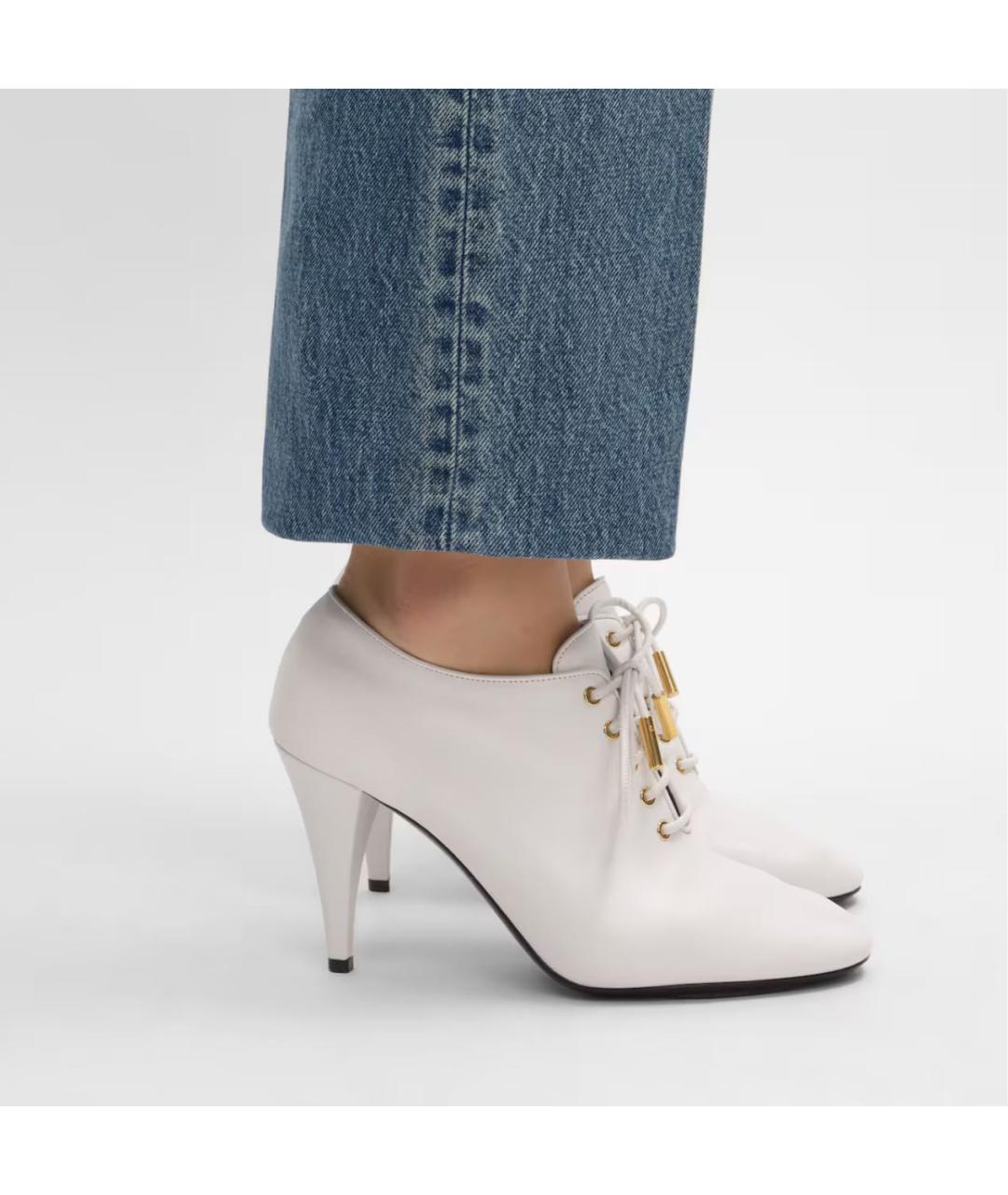 CELINE Белые кожаные балетки, фото 3