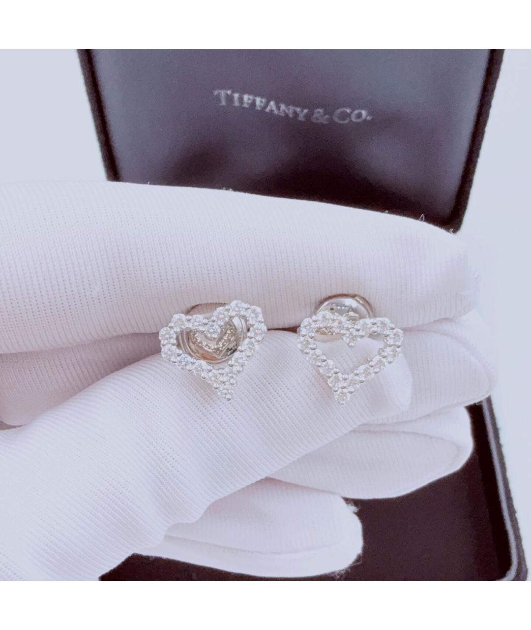 TIFFANY&CO Белые платиновые серьги, фото 9