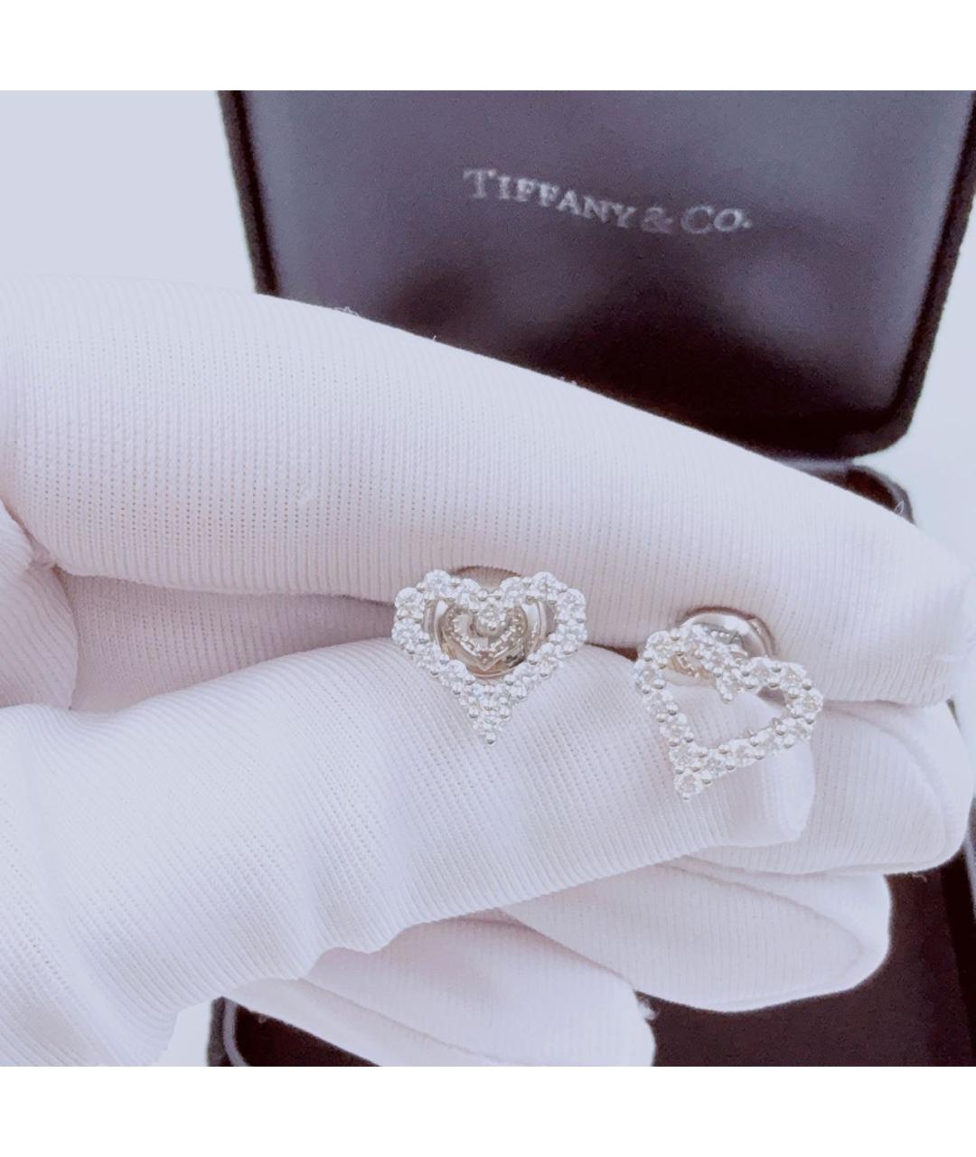 TIFFANY&CO Белые платиновые серьги, фото 2