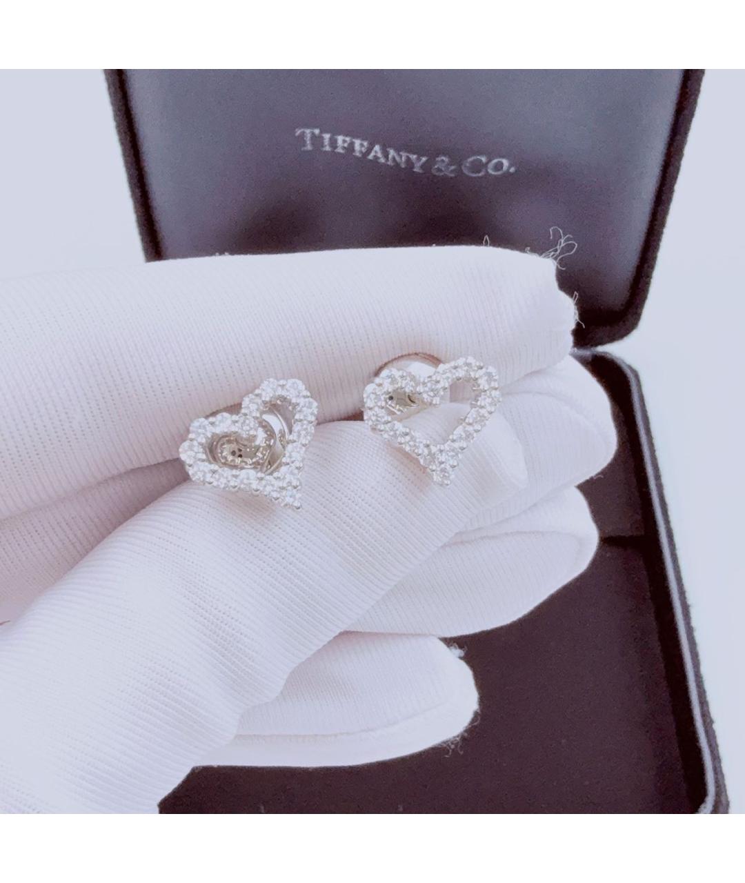 TIFFANY&CO Белые платиновые серьги, фото 3