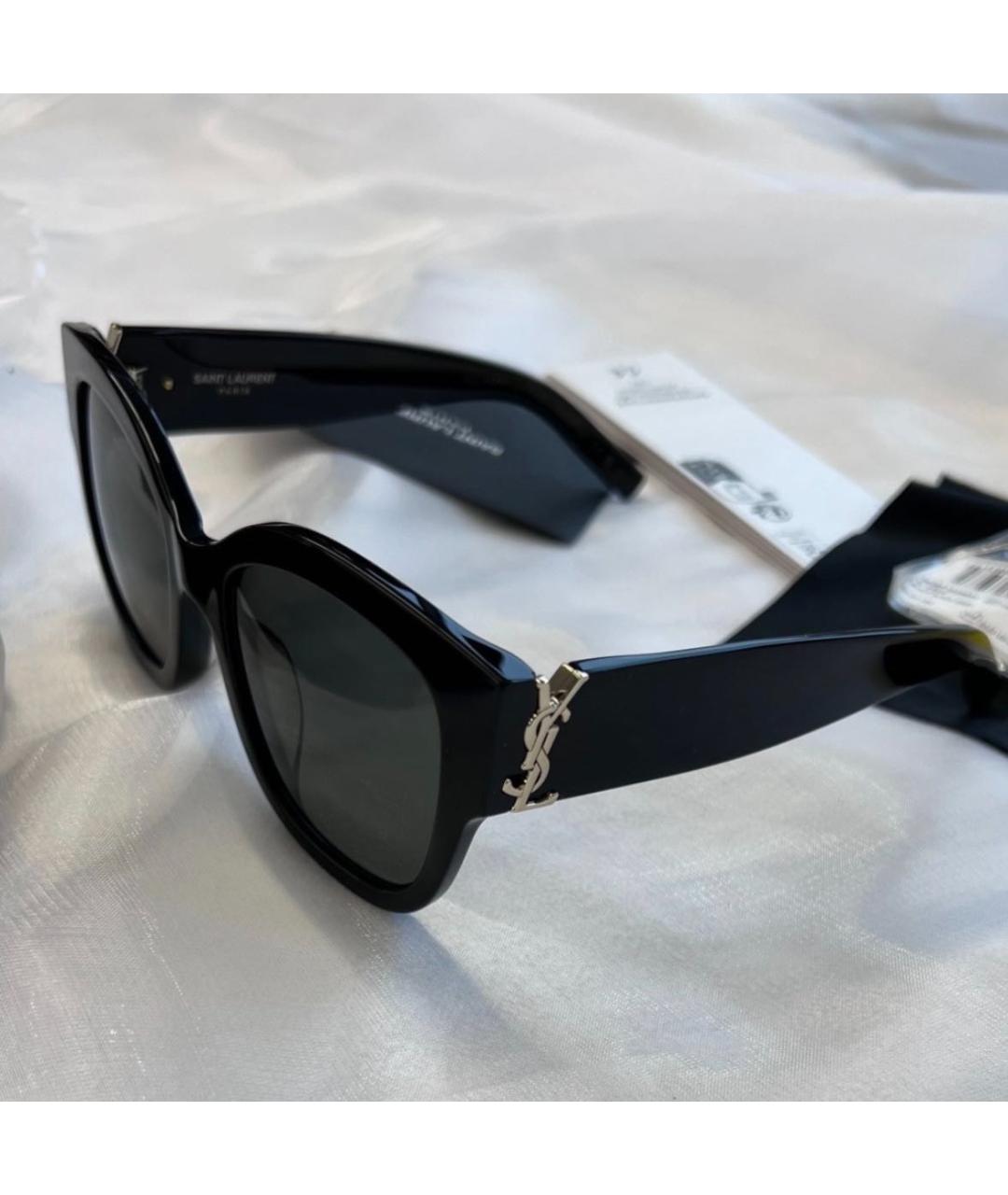 SAINT LAURENT Черные пластиковые солнцезащитные очки, фото 2