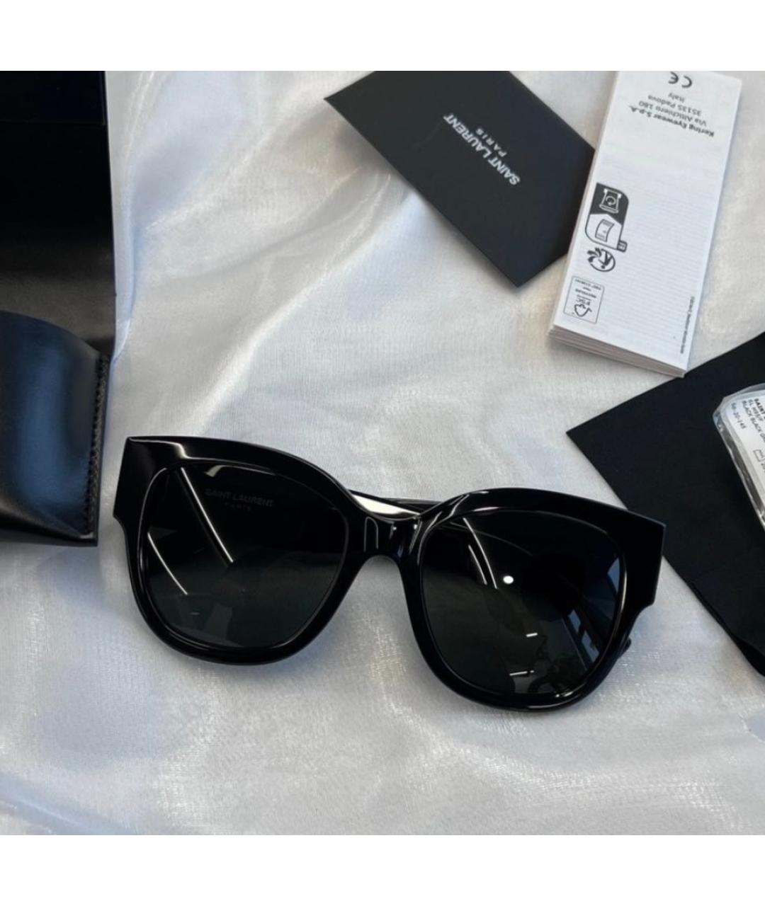 SAINT LAURENT Черные пластиковые солнцезащитные очки, фото 3