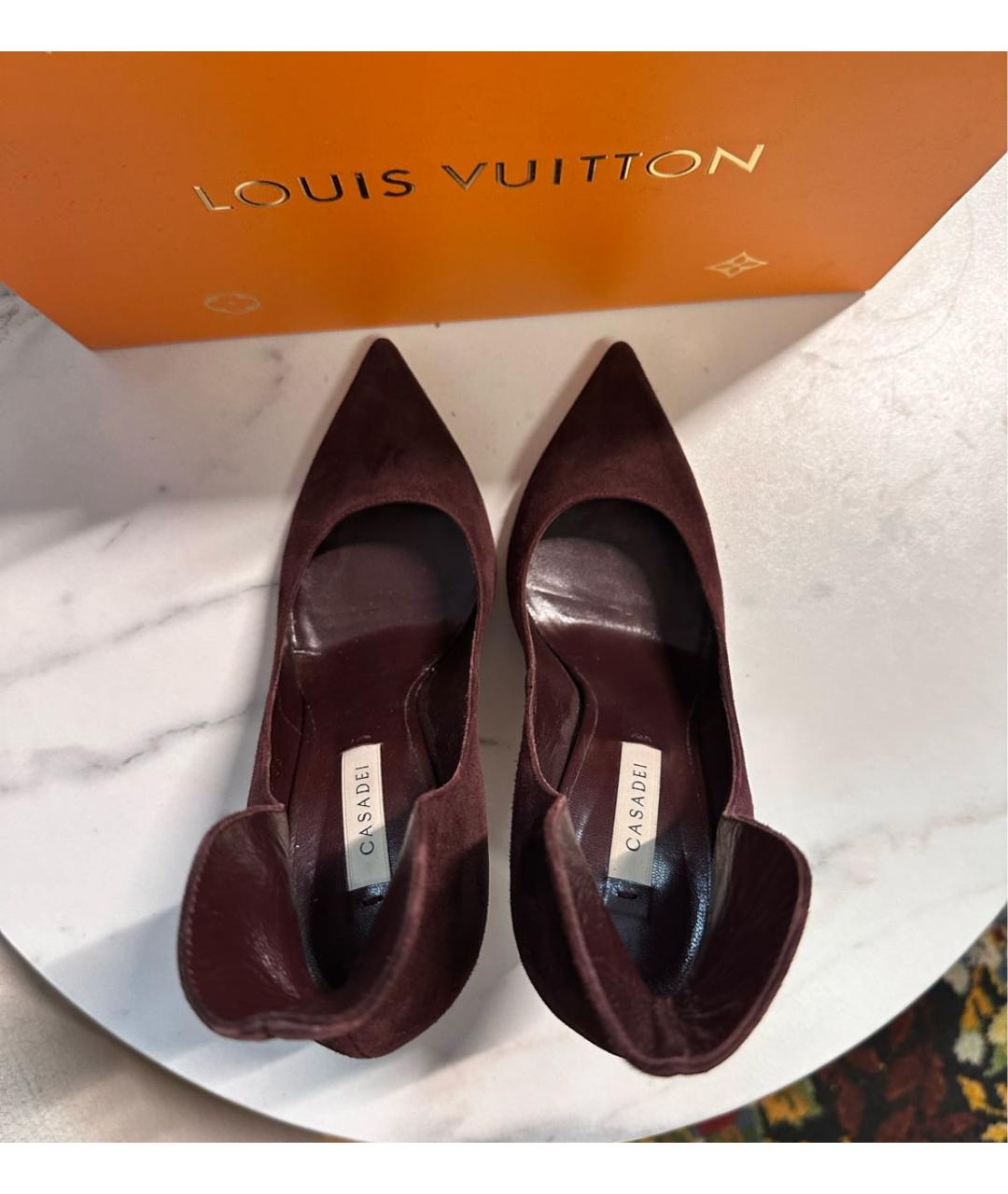 CASADEI Бордовые замшевые туфли, фото 3