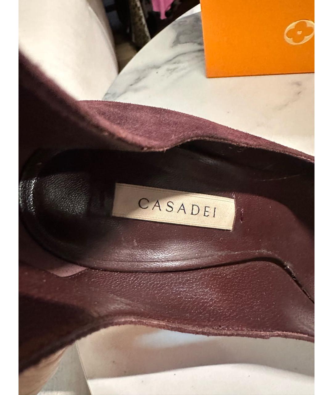 CASADEI Бордовые замшевые туфли, фото 7