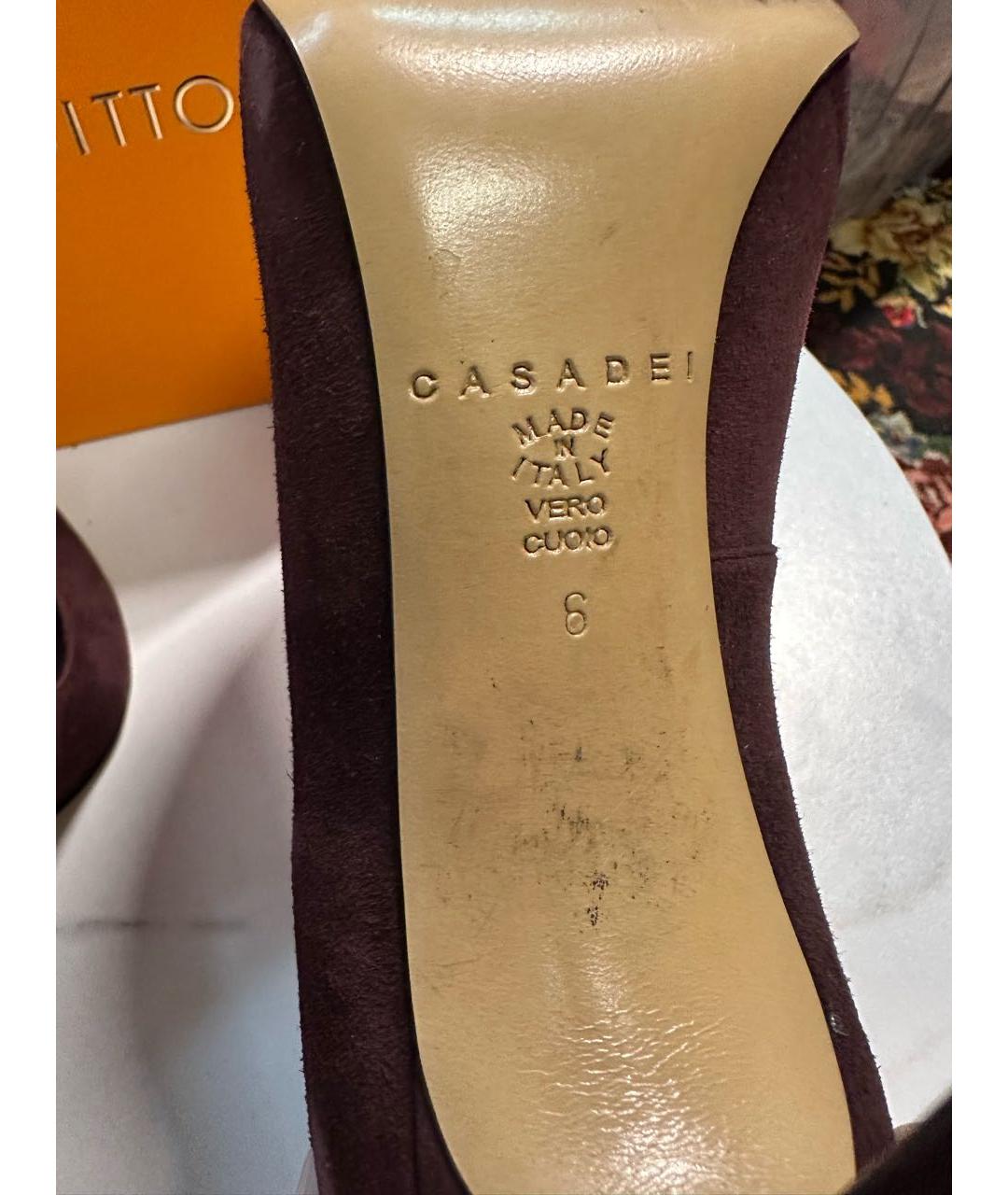 CASADEI Бордовые замшевые туфли, фото 6