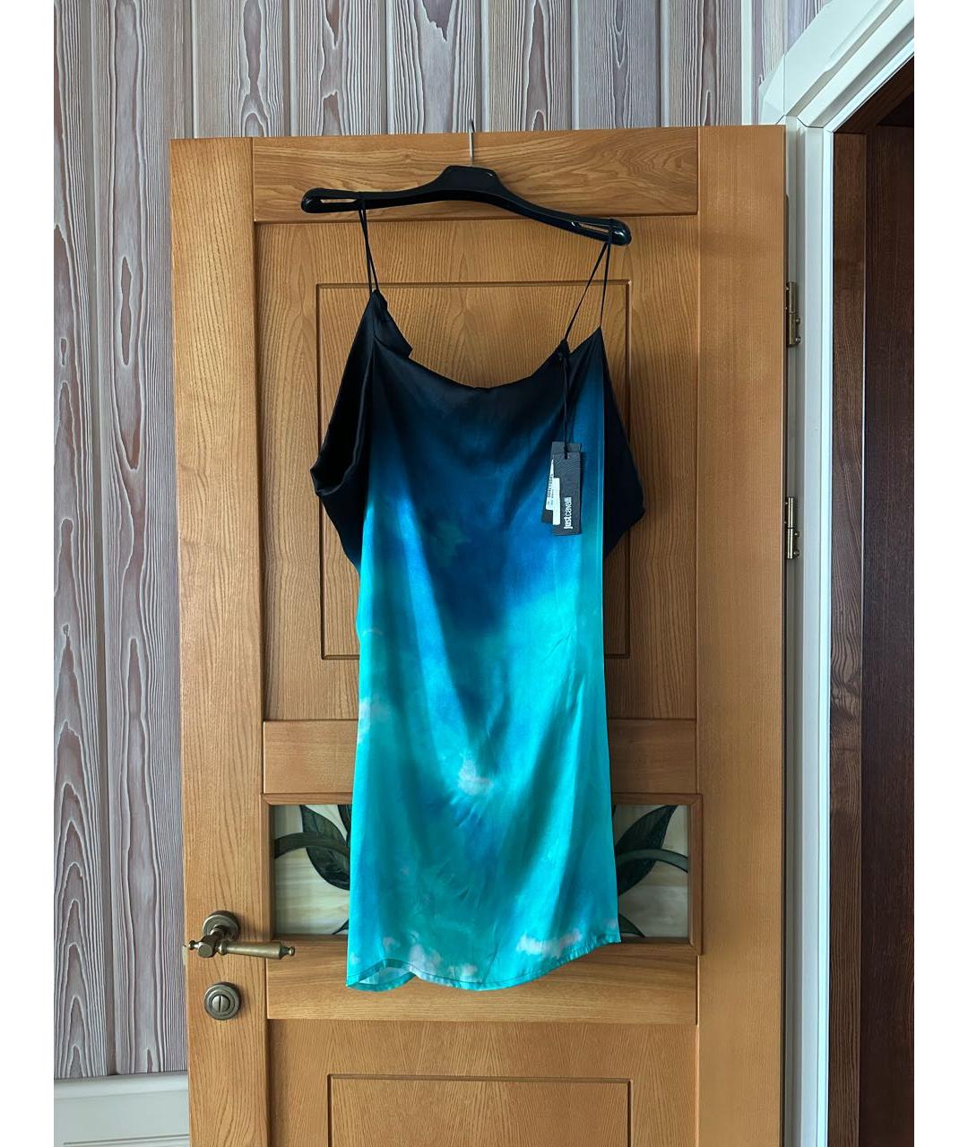 JUST CAVALLI Мульти шелковое коктейльное платье, фото 6