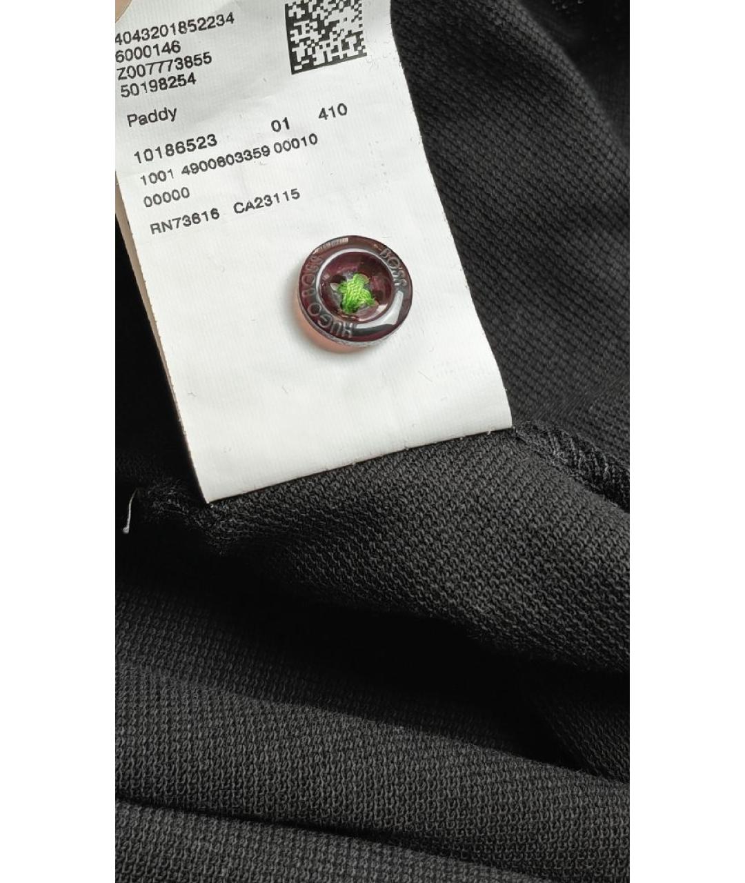 HUGO BOSS Черное хлопковое поло с коротким рукавом, фото 5