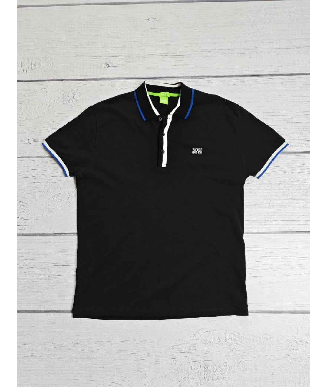 HUGO BOSS Черное хлопковое поло с коротким рукавом, фото 6