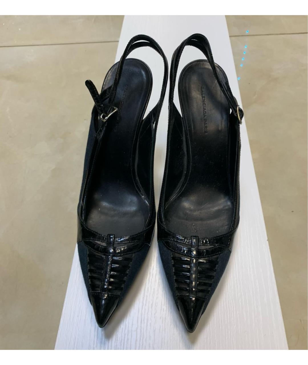 BALENCIAGA Черные текстильные босоножки, фото 2