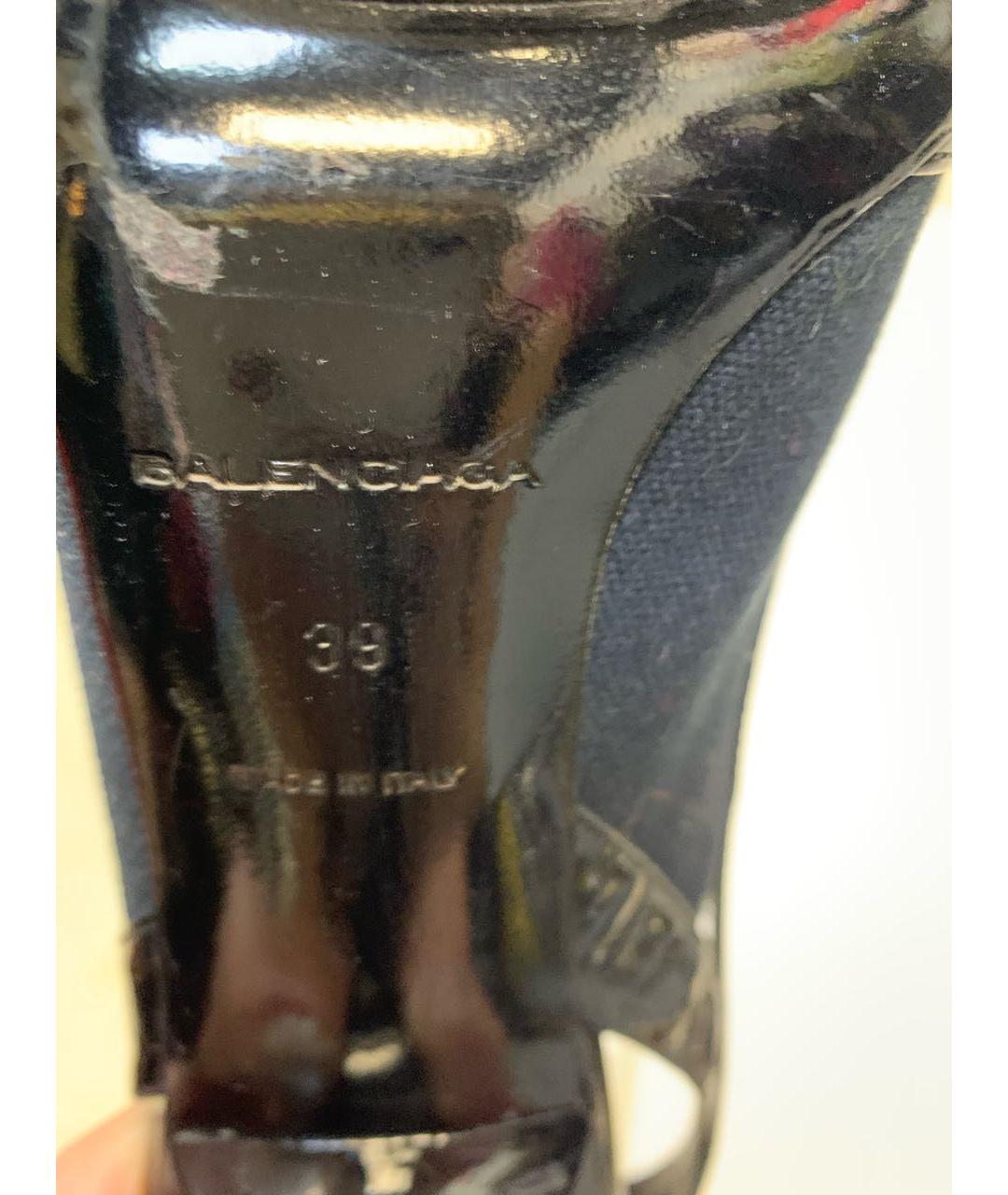 BALENCIAGA Черные текстильные босоножки, фото 3