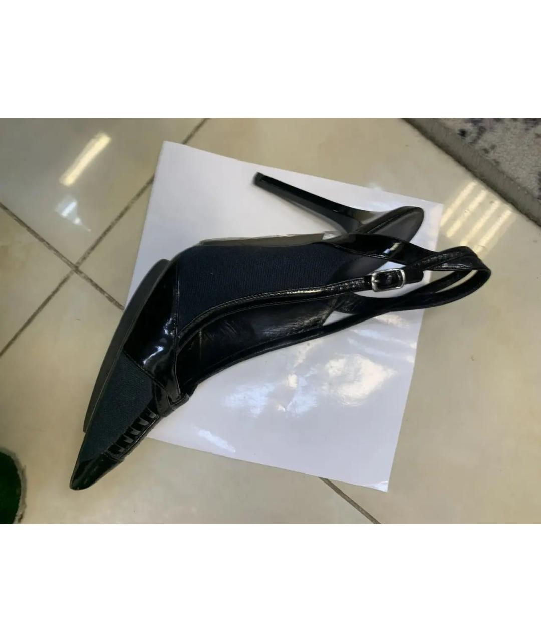 BALENCIAGA Черные текстильные босоножки, фото 4