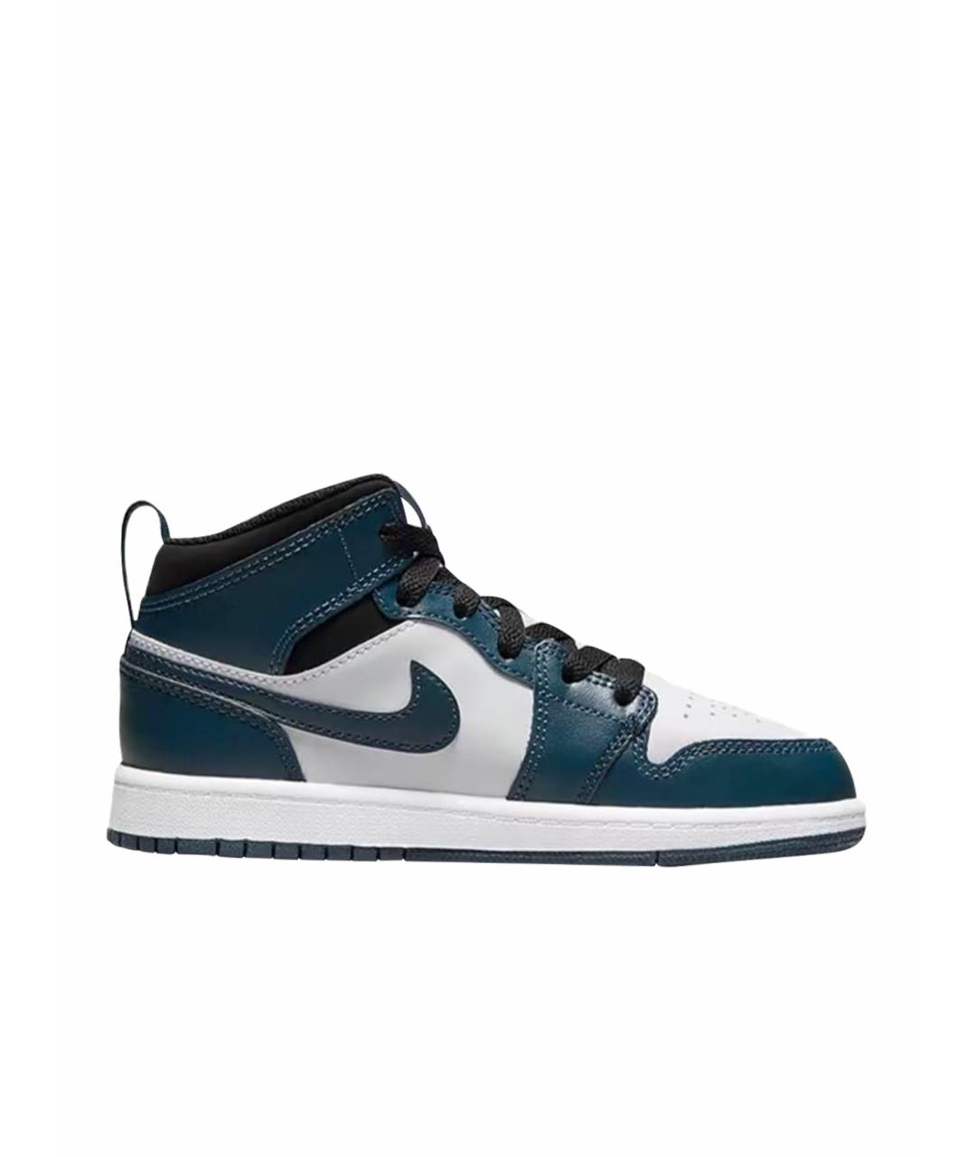 JORDAN Темно-синие кожаные кеды, фото 1