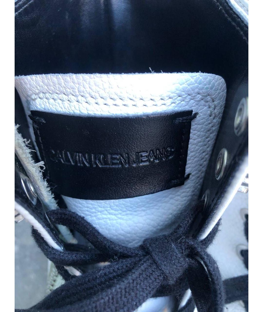 CALVIN KLEIN Белые кожаные ботинки, фото 4