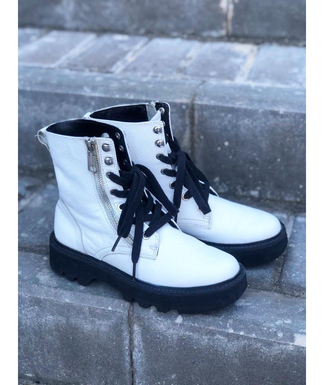 CALVIN KLEIN Белые кожаные ботинки, фото 9