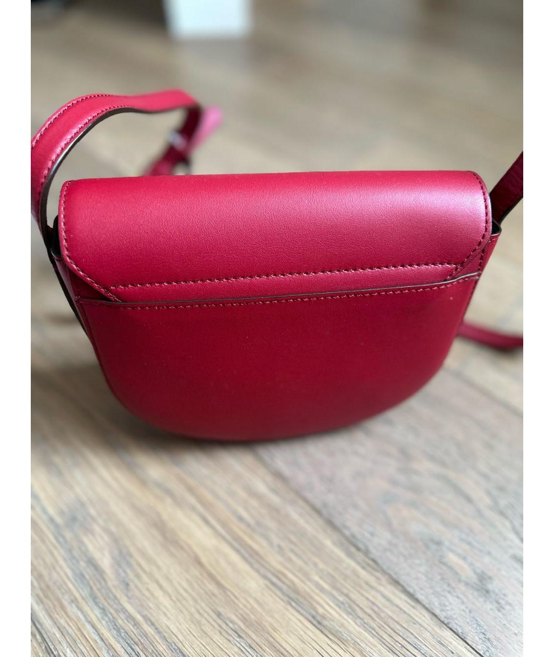 RALPH LAUREN Бордовая кожаная сумка через плечо, фото 3