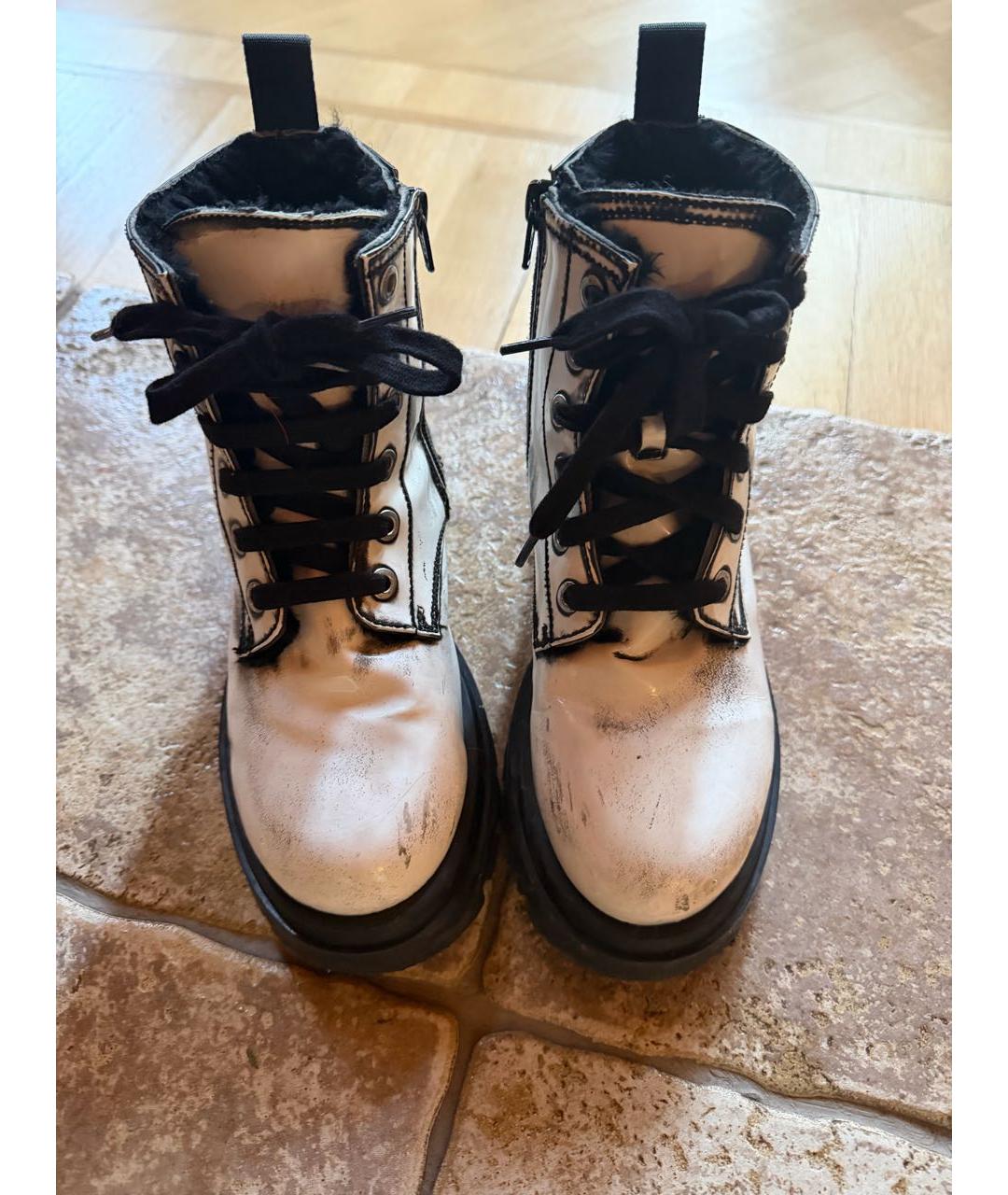 MAISON MARGIELA Белые кожаные ботинки, фото 2