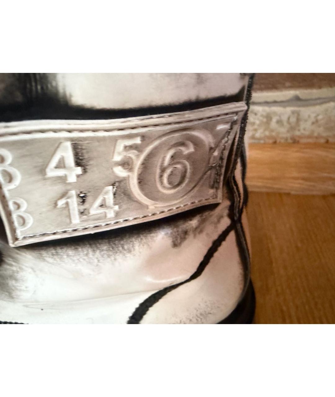 MAISON MARGIELA Белые кожаные ботинки, фото 3