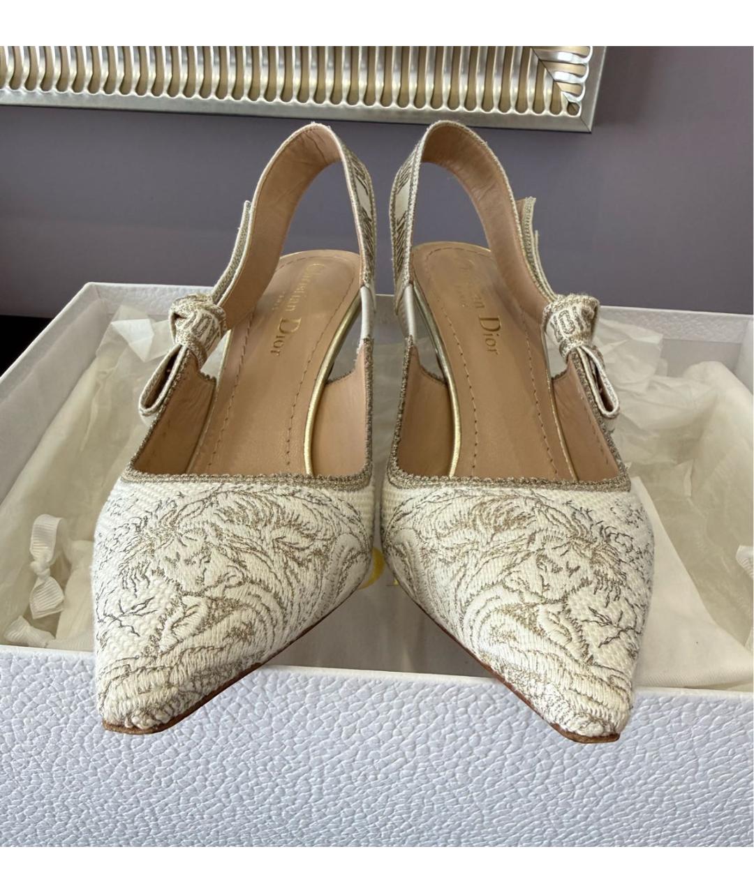 CHRISTIAN DIOR Мульти текстильные туфли, фото 4