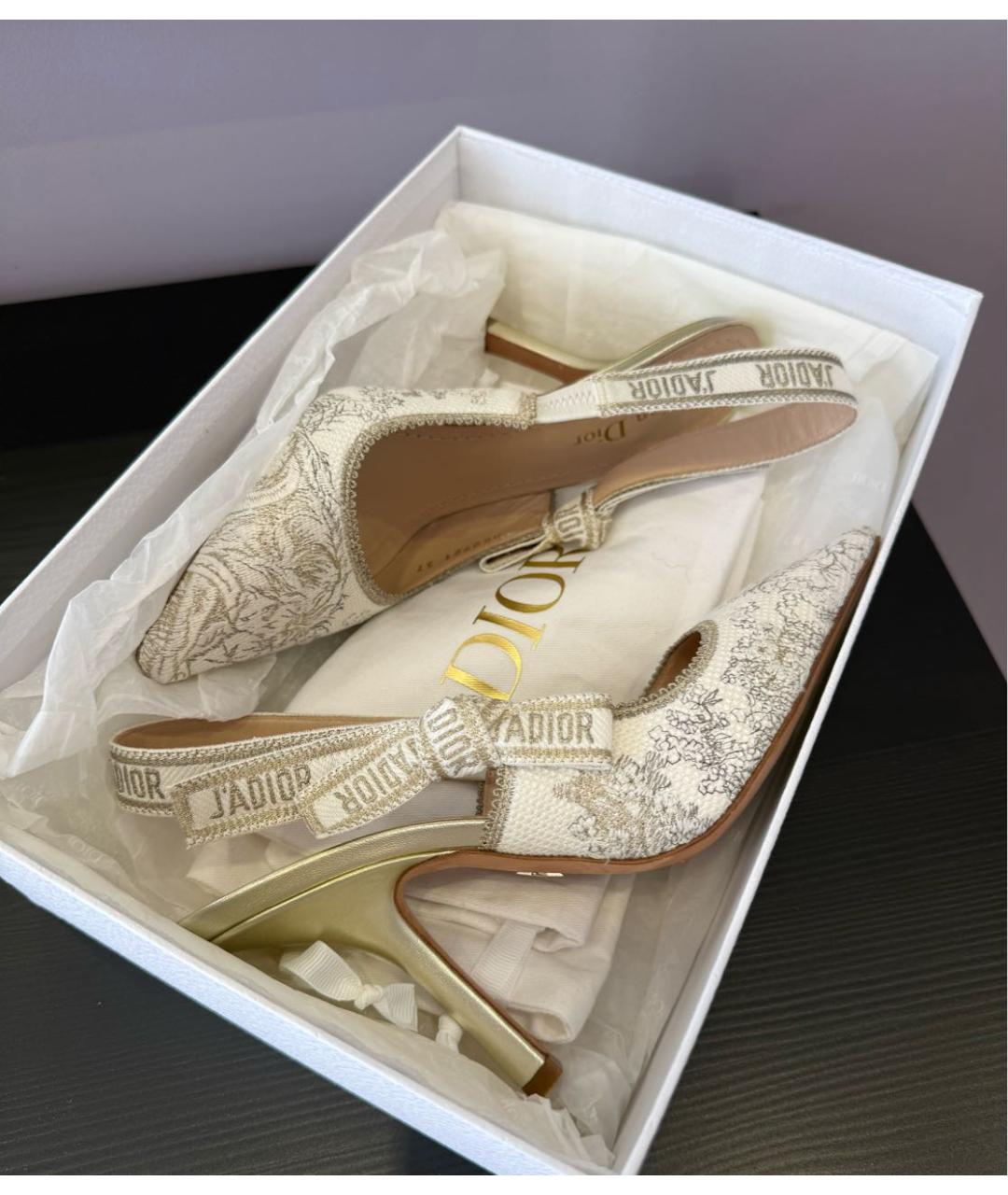 CHRISTIAN DIOR Мульти текстильные туфли, фото 6