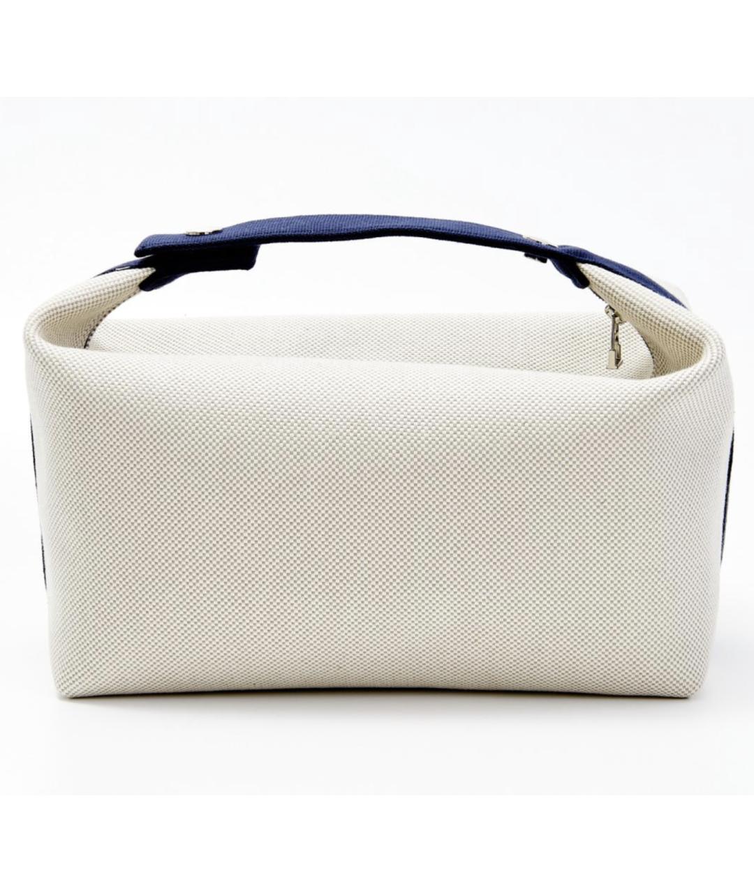 HERMES Темно-синяя хлопковая косметичка, фото 4