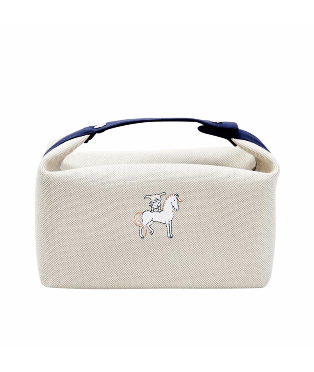 HERMES Темно-синяя хлопковая косметичка, фото 2