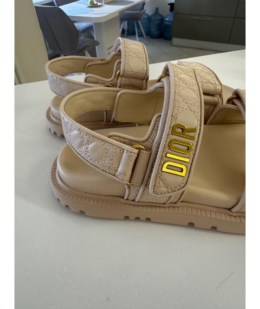 CHRISTIAN DIOR Розовые кожаные сандалии, фото 2