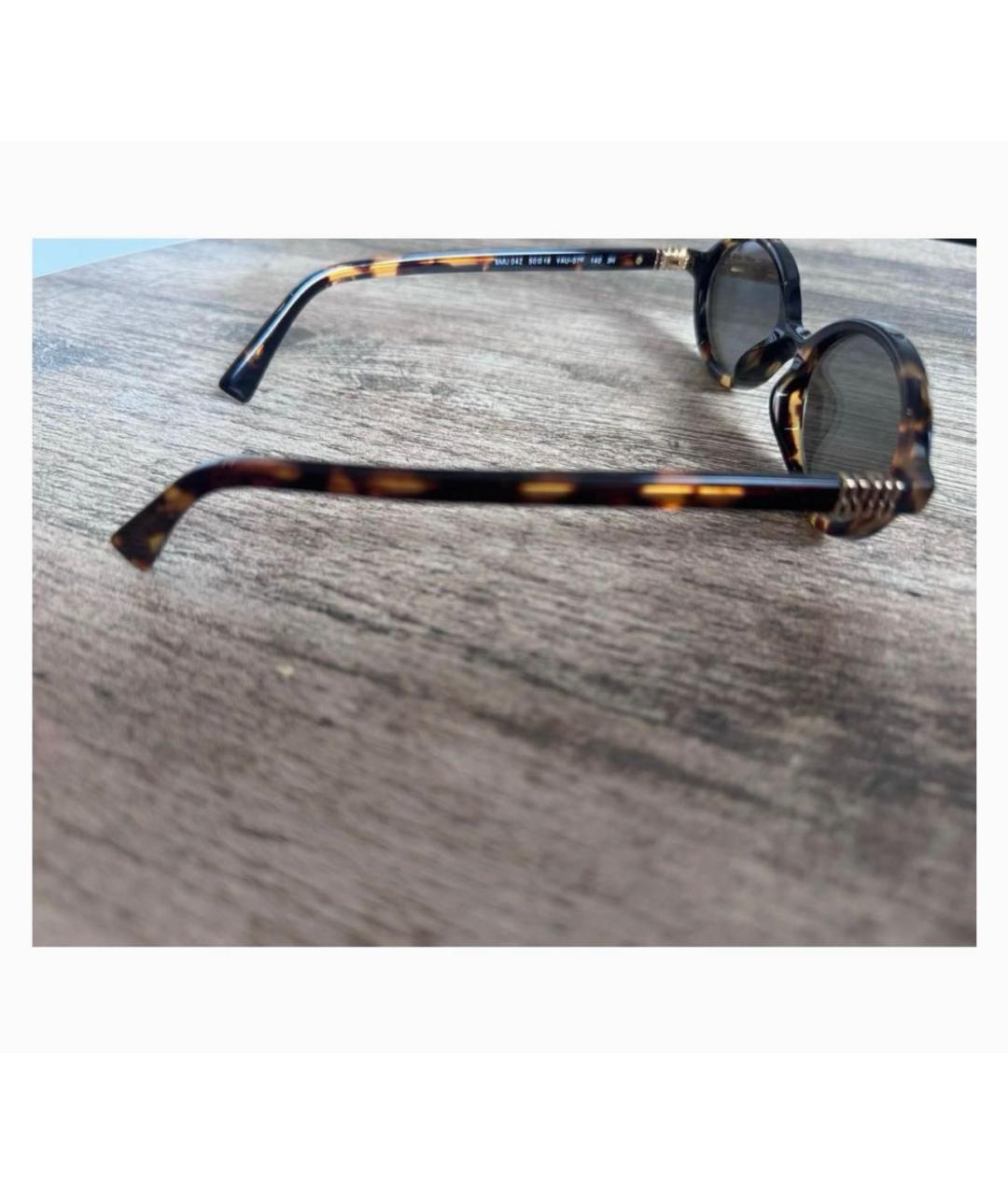 MIU MIU Коричневые пластиковые солнцезащитные очки, фото 2