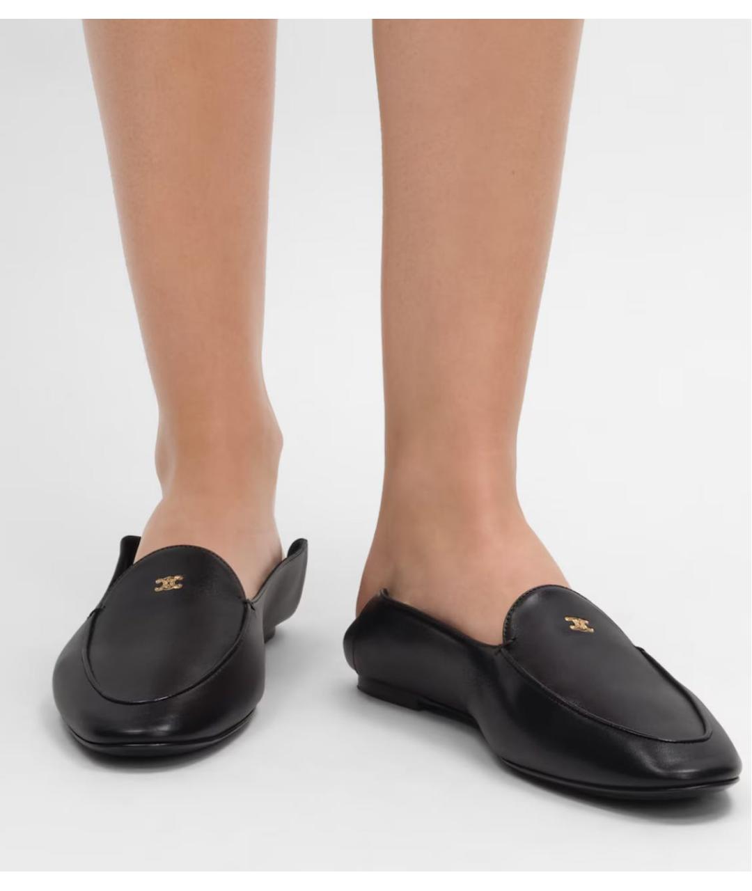 CELINE Черные кожаные мокасины, фото 2