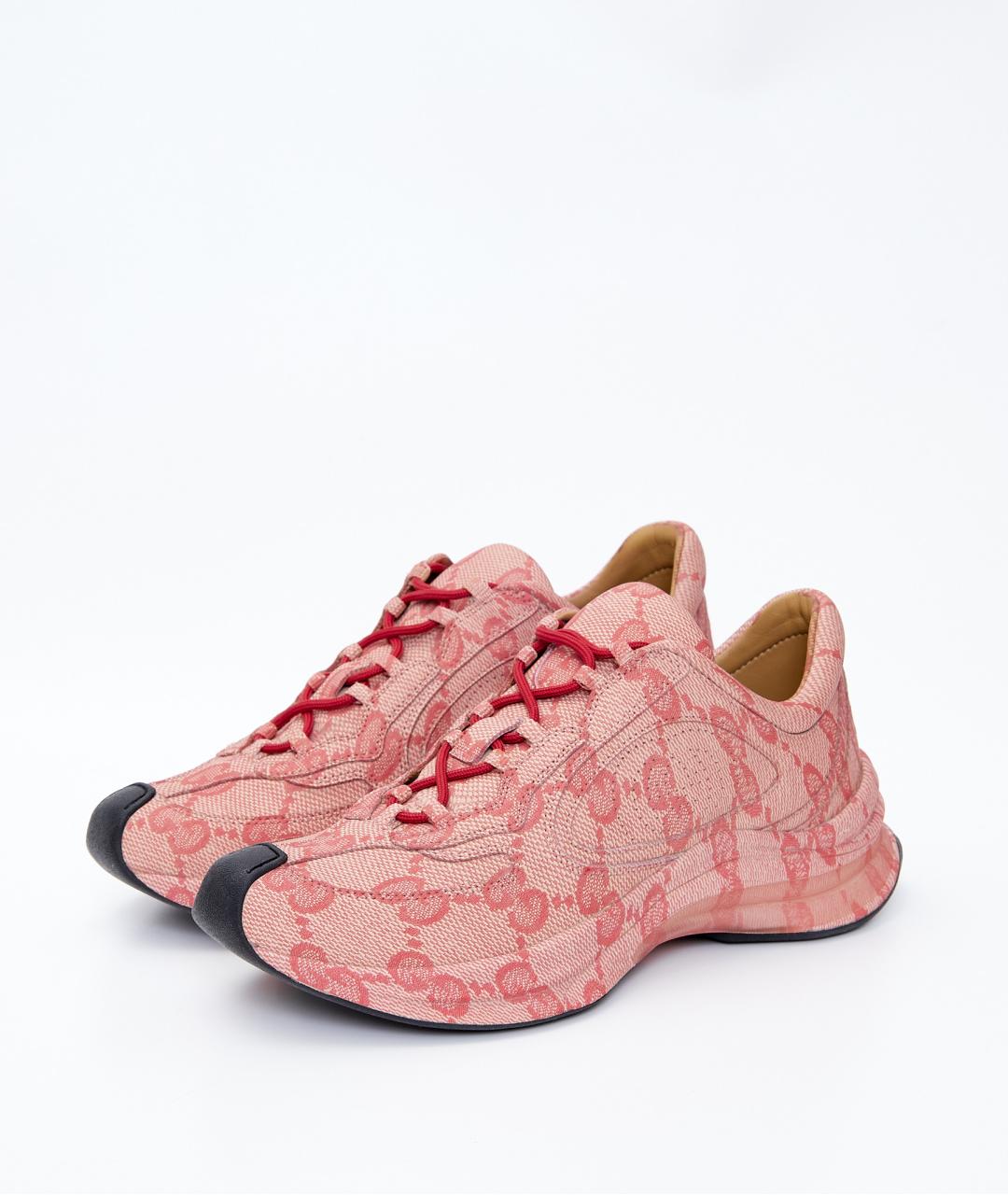 GUCCI Розовые текстильные кроссовки, фото 2