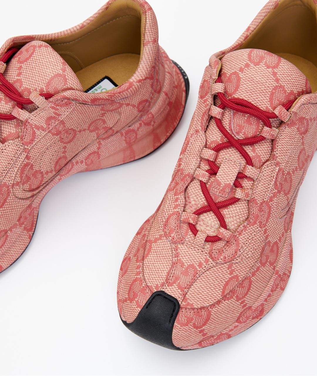 GUCCI Розовые текстильные кроссовки, фото 7