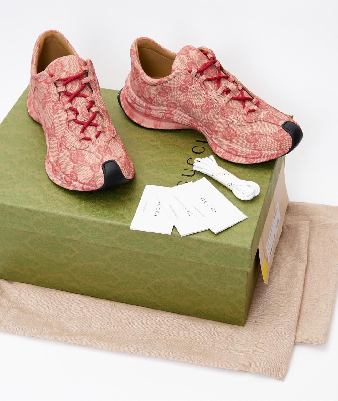 GUCCI Розовые текстильные кроссовки, фото 9