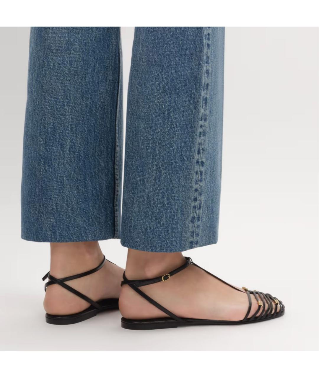 CELINE Черные кожаные сандалии, фото 3