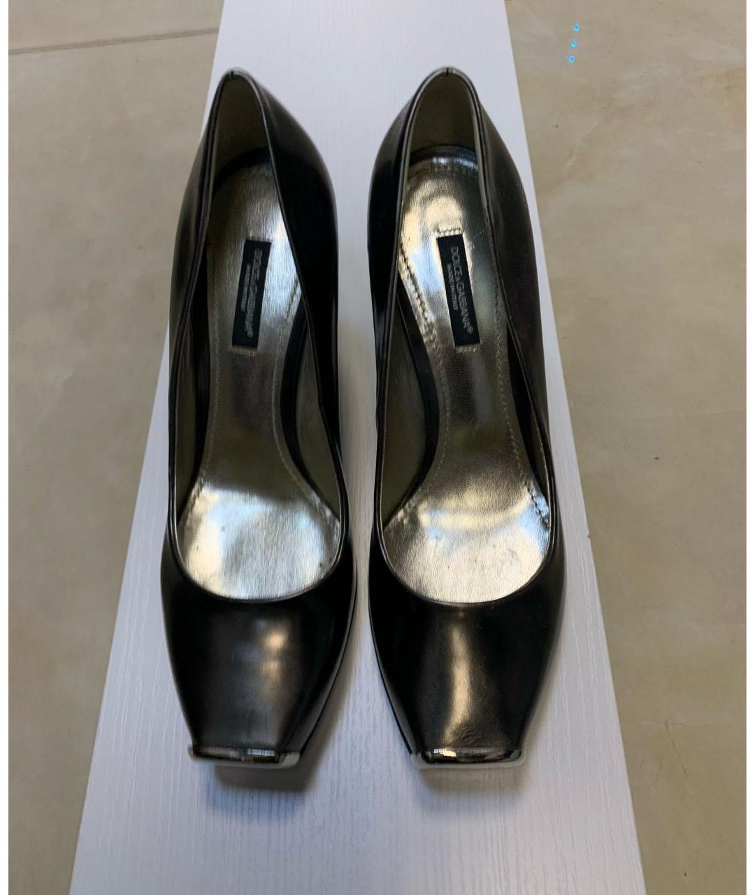 DOLCE&GABBANA Антрацитовые туфли из лакированной кожи, фото 5