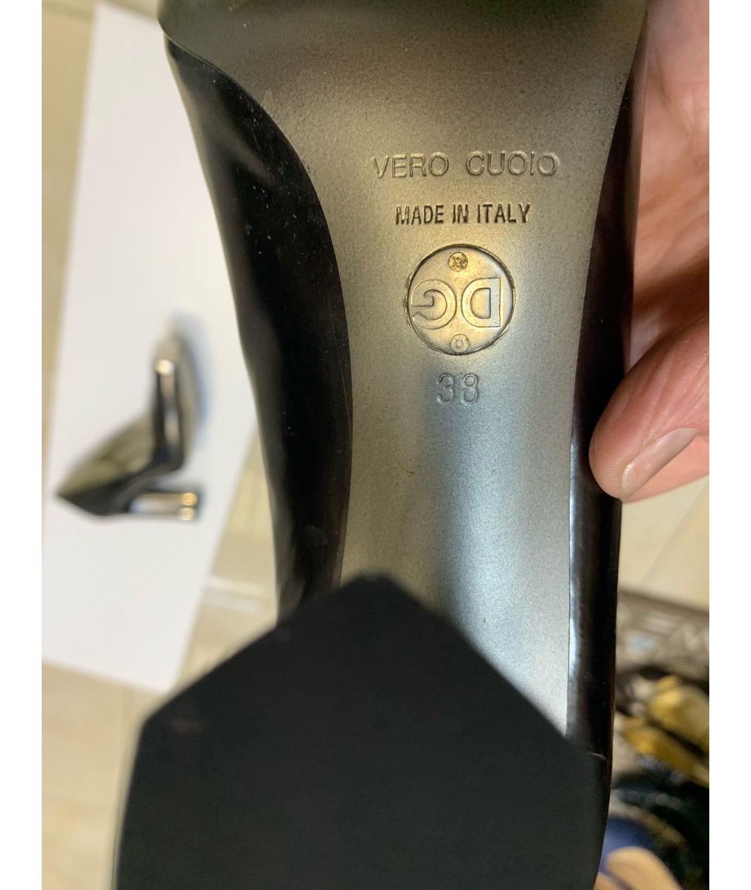 DOLCE&GABBANA Антрацитовые туфли из лакированной кожи, фото 6