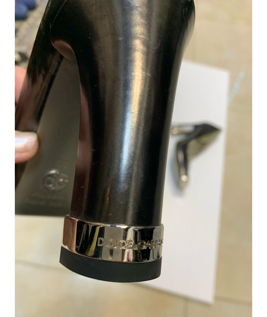 DOLCE&GABBANA Антрацитовые туфли из лакированной кожи, фото 2