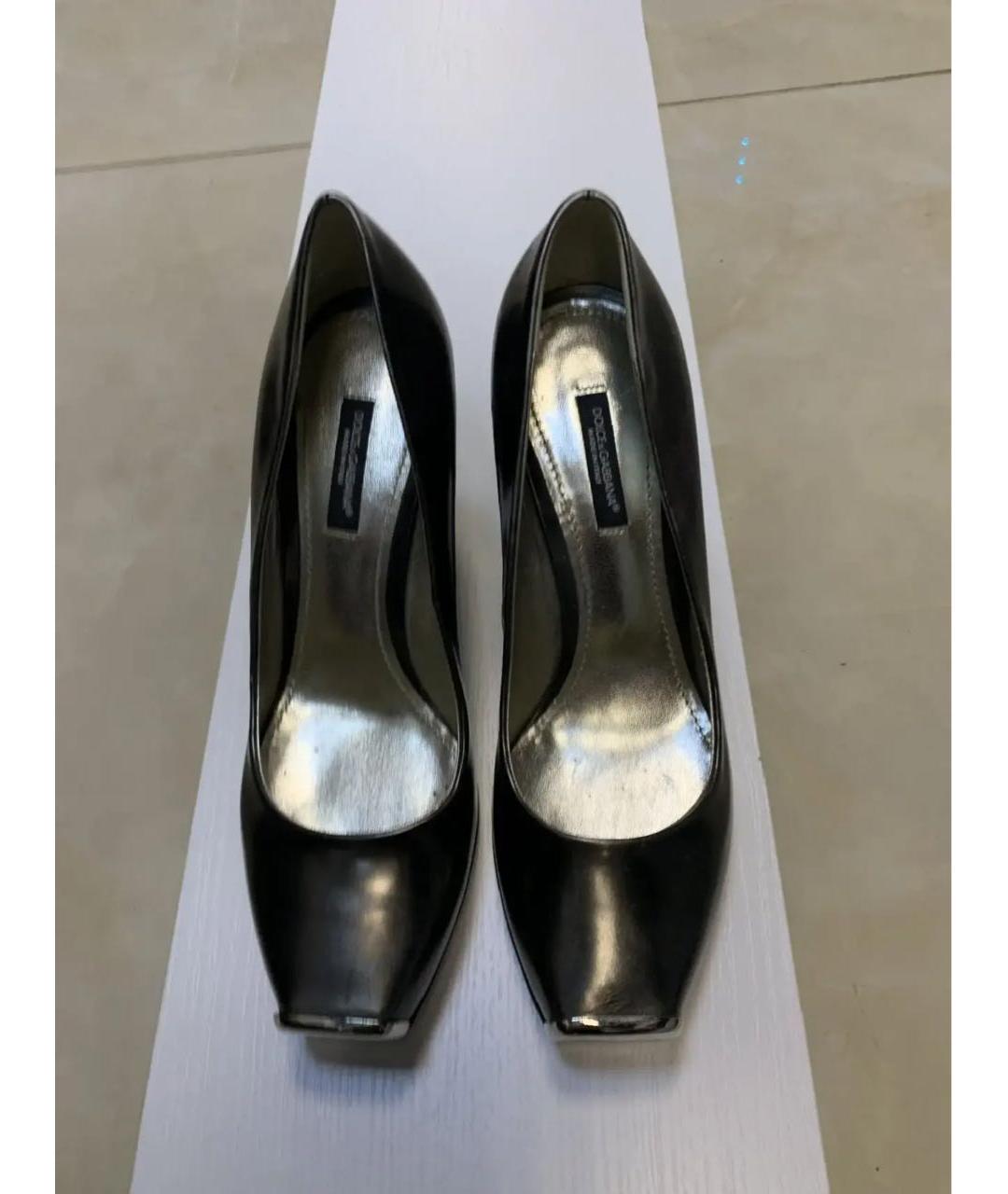 DOLCE&GABBANA Антрацитовые туфли из лакированной кожи, фото 4