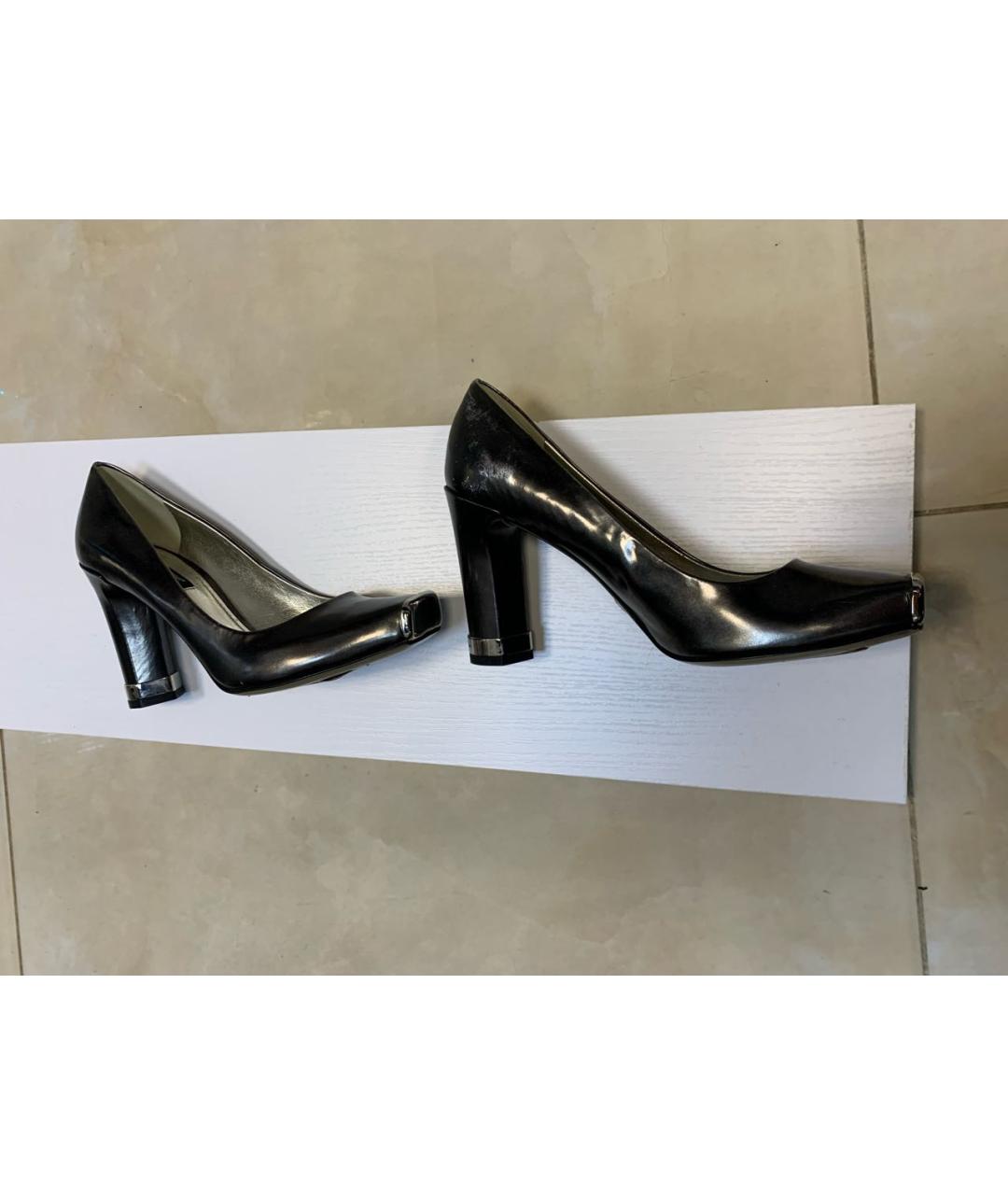 DOLCE&GABBANA Антрацитовые туфли из лакированной кожи, фото 7