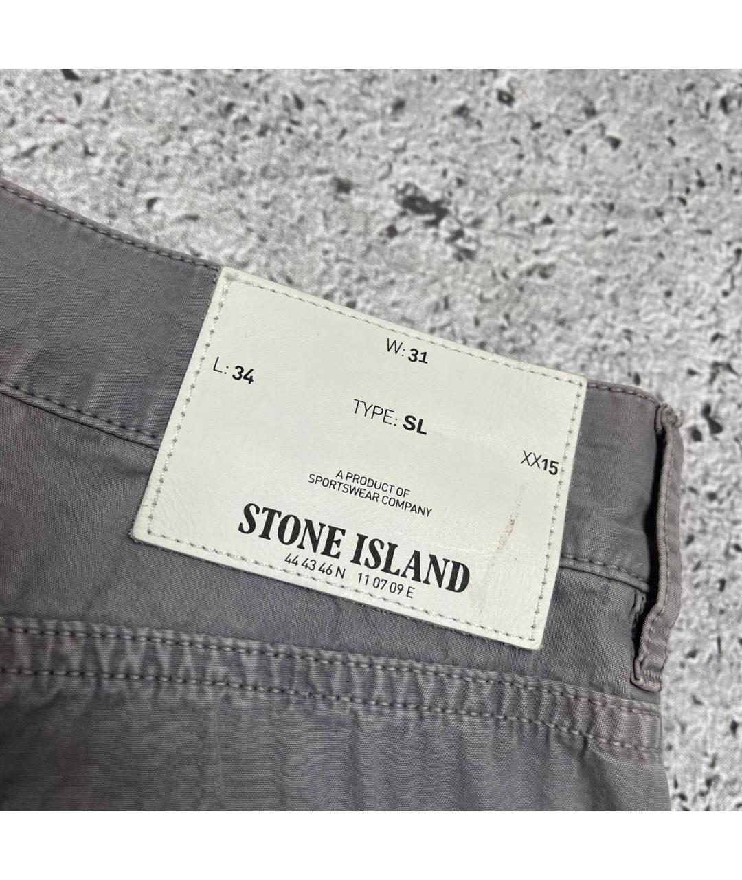 STONE ISLAND Серые повседневные брюки, фото 5