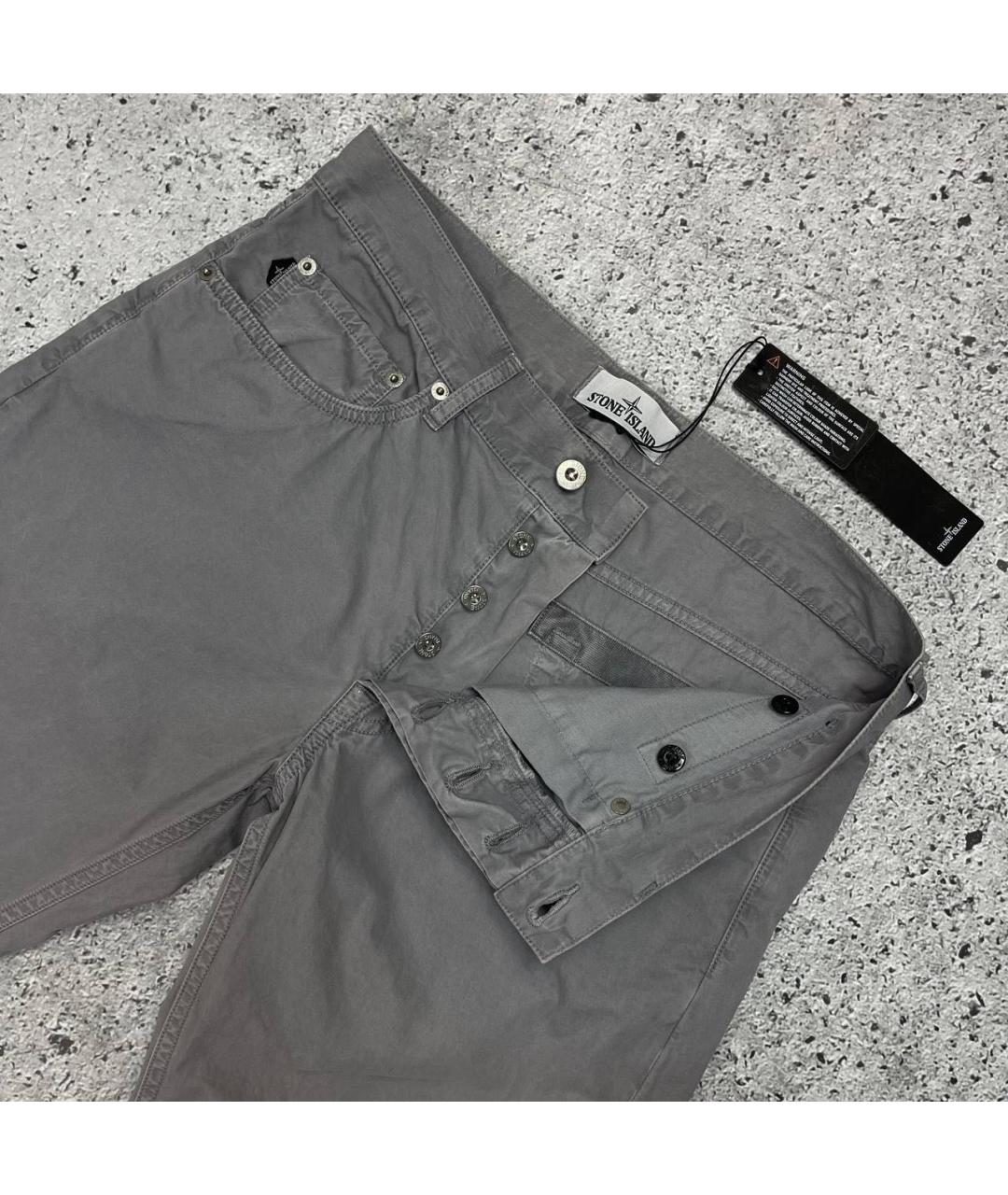 STONE ISLAND Серые повседневные брюки, фото 8