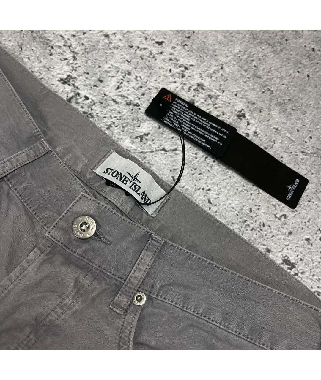STONE ISLAND Серые повседневные брюки, фото 3
