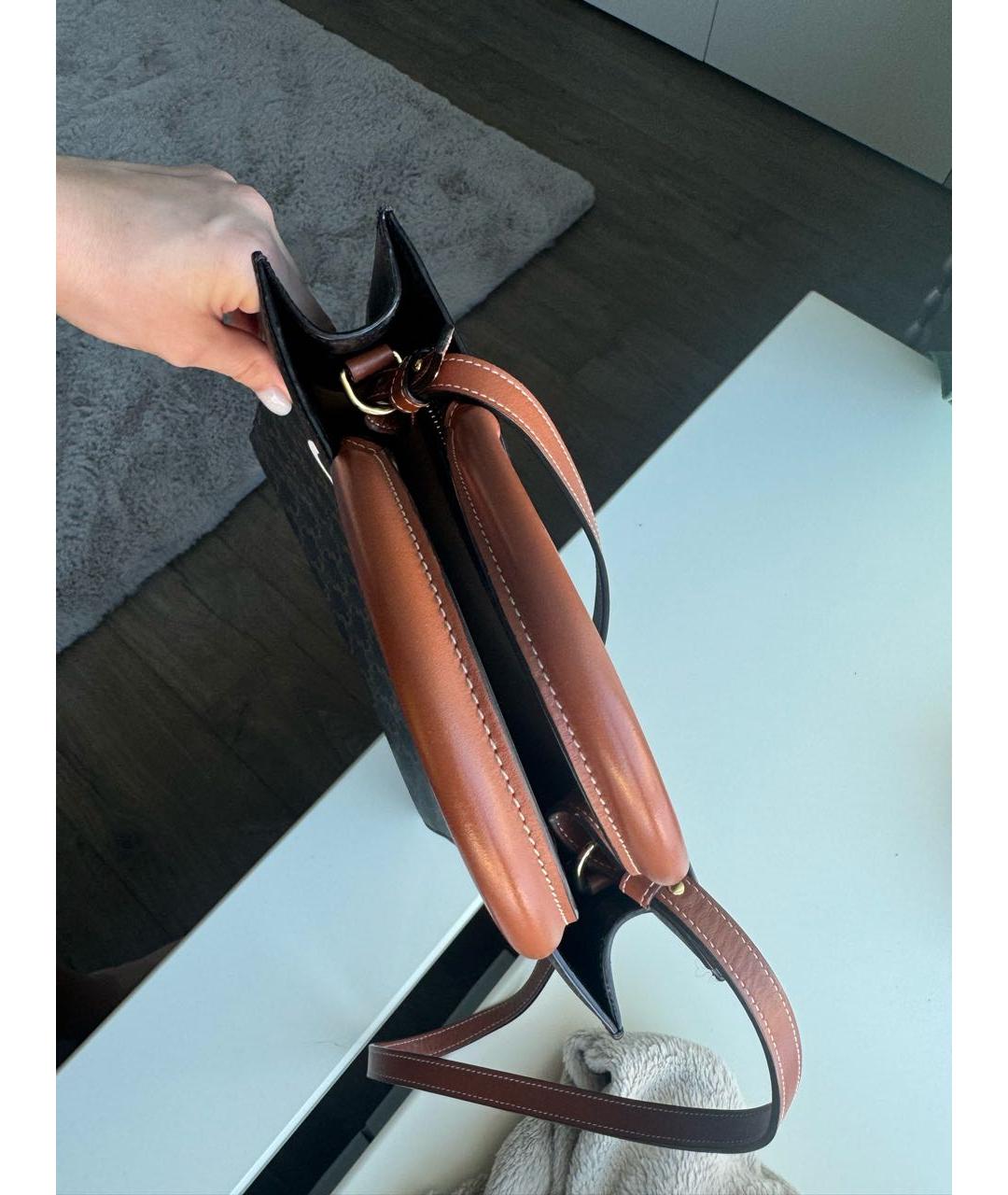 CELINE Коричневая сумка с короткими ручками, фото 6