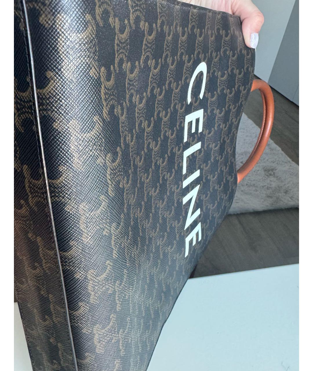 CELINE Коричневая сумка с короткими ручками, фото 7