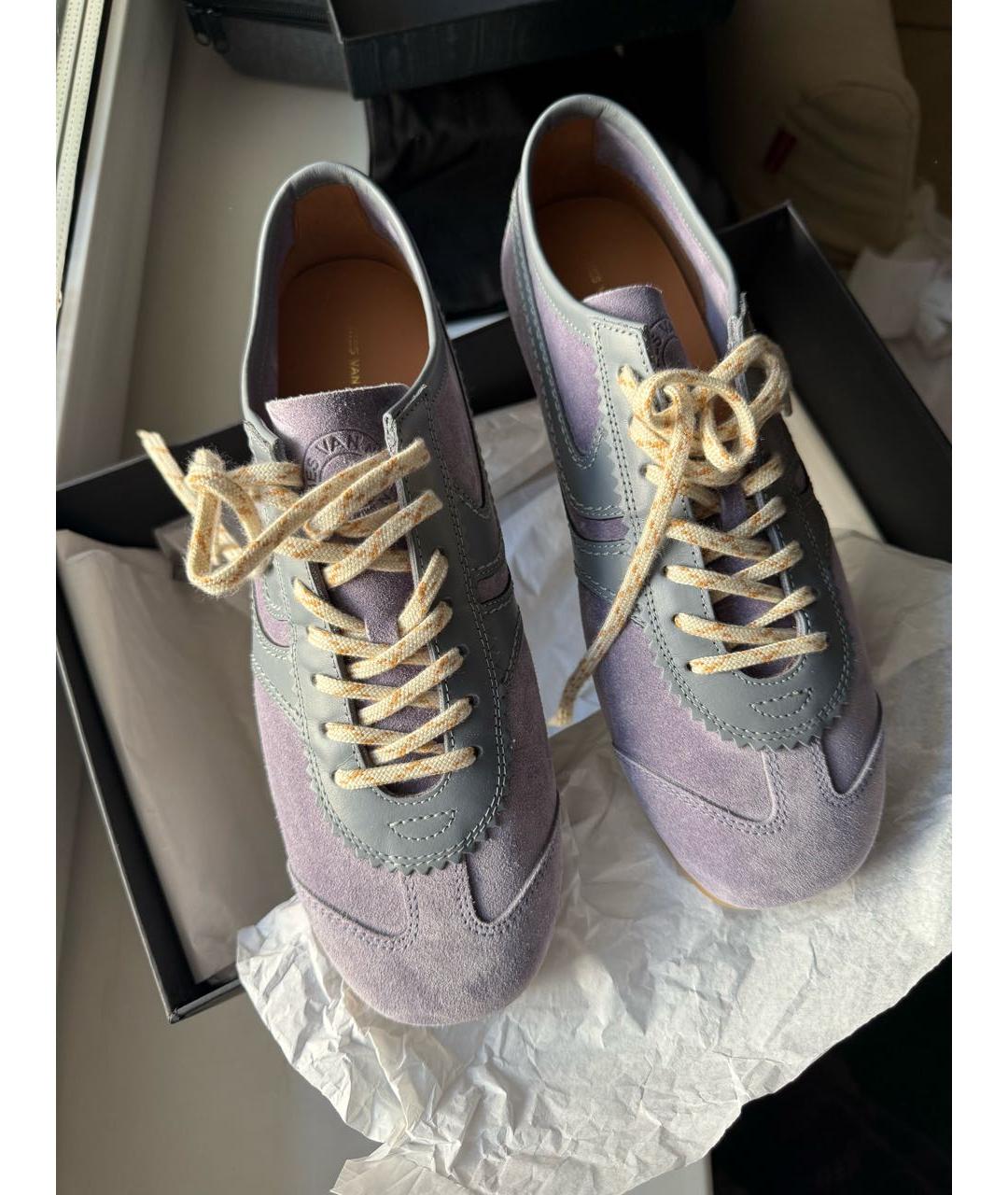 DRIES VAN NOTEN Фиолетовые замшевые кеды, фото 2