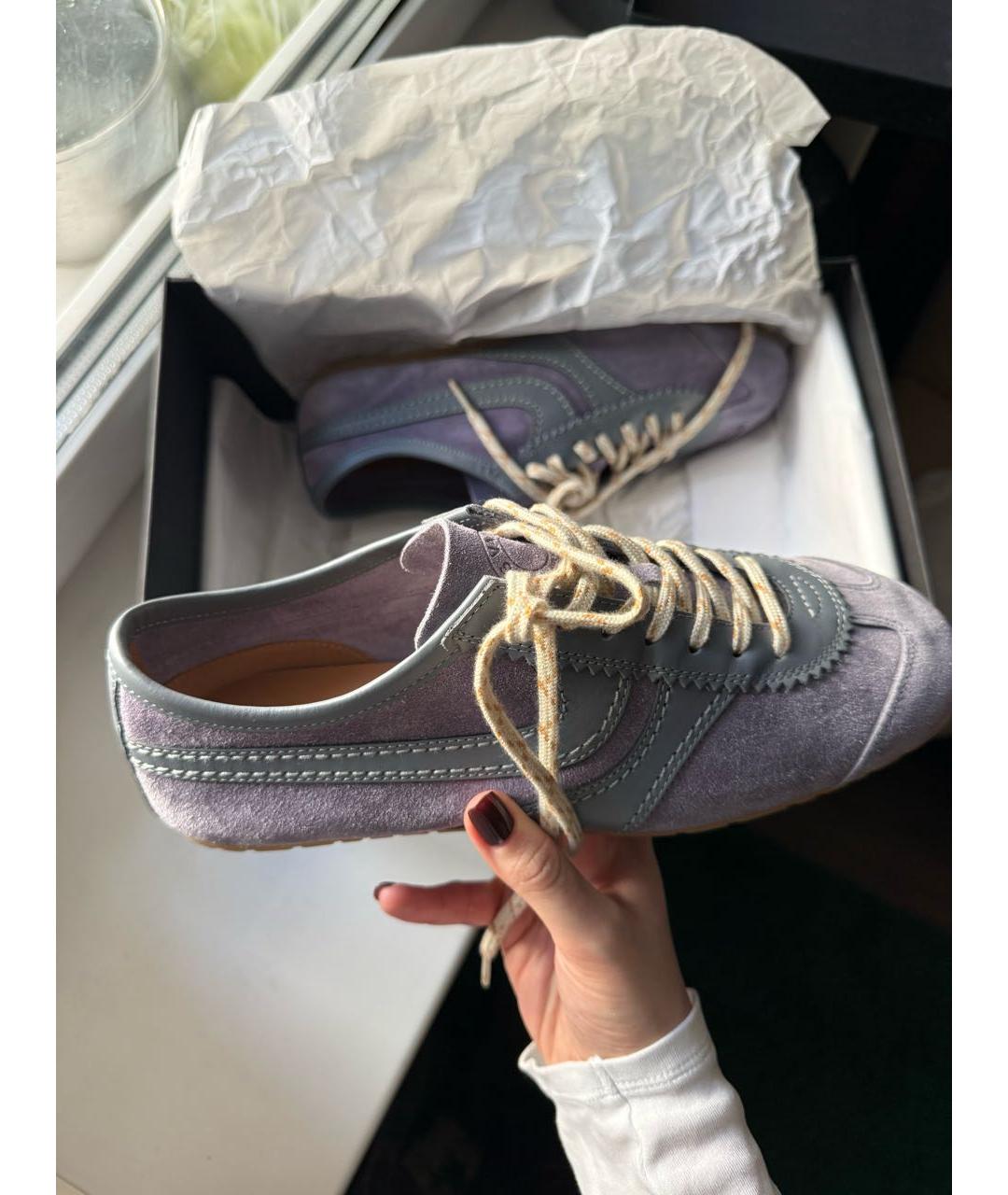 DRIES VAN NOTEN Фиолетовые замшевые кеды, фото 4