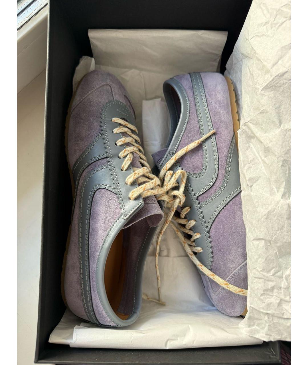 DRIES VAN NOTEN Фиолетовые замшевые кеды, фото 6