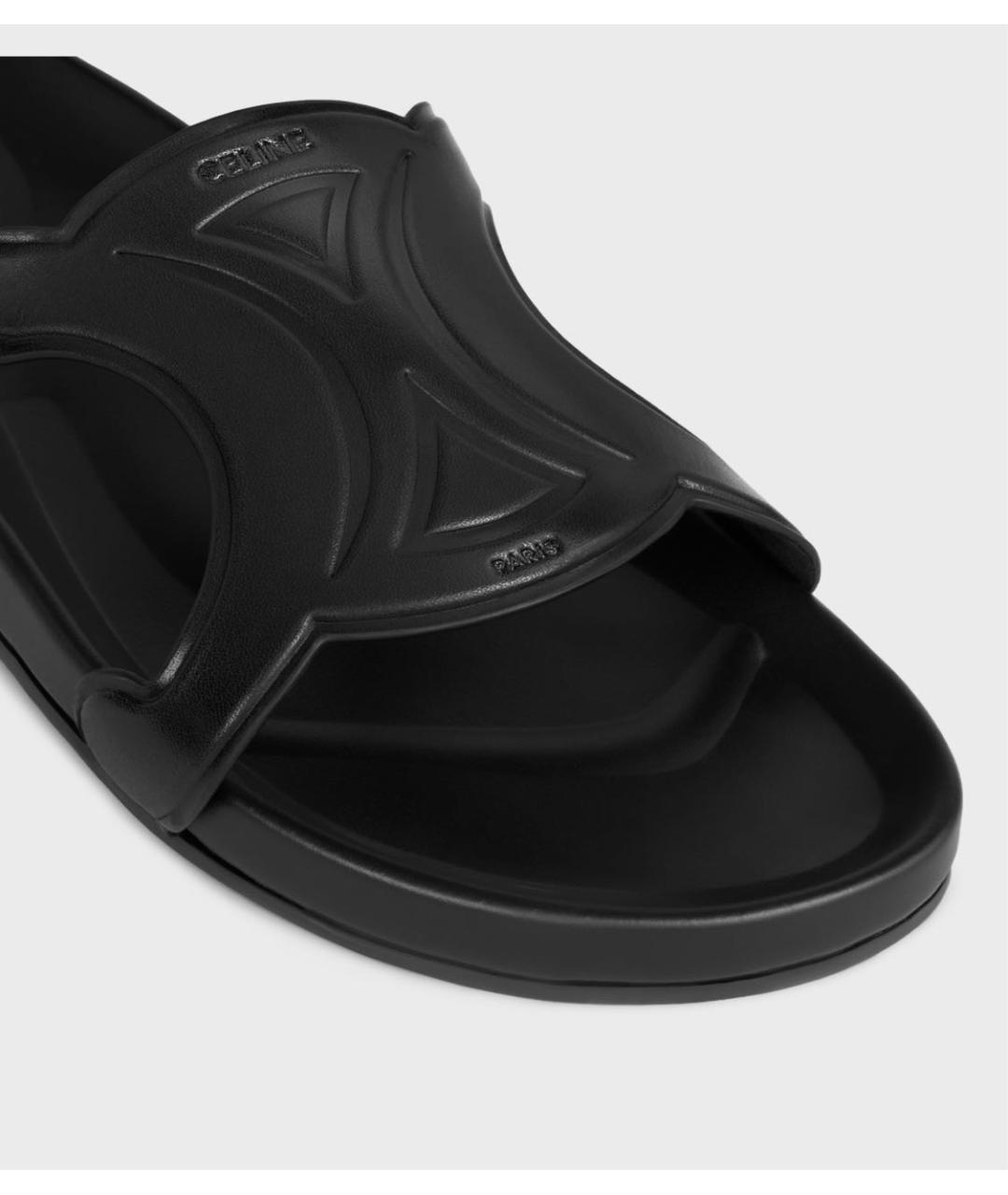 CELINE Черные кожаные мюли, фото 4