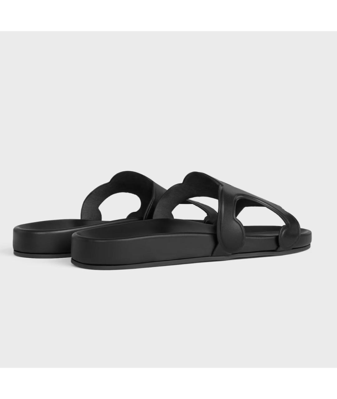 CELINE Черные кожаные мюли, фото 3