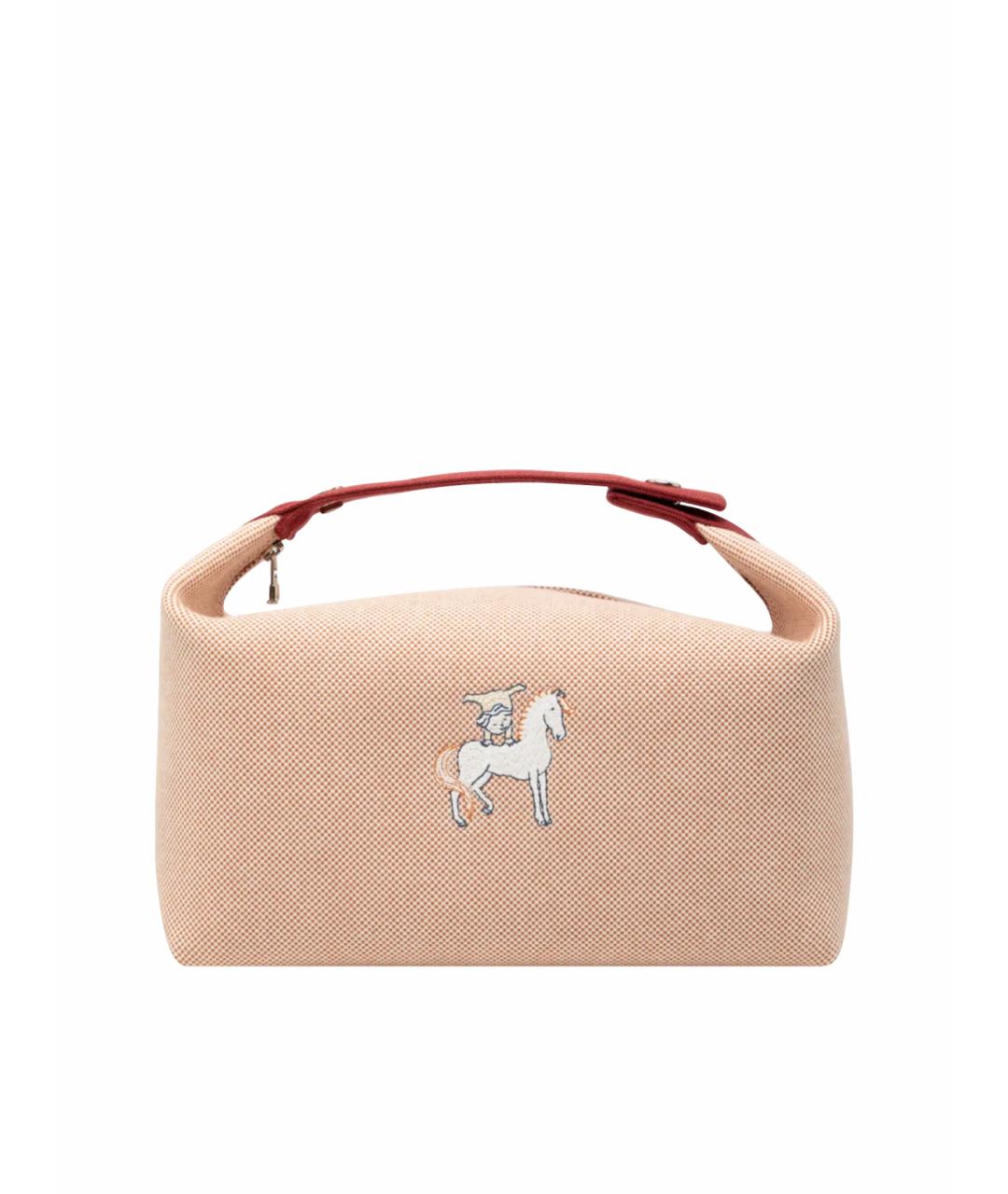 HERMES Оранжевая хлопковая косметичка, фото 1